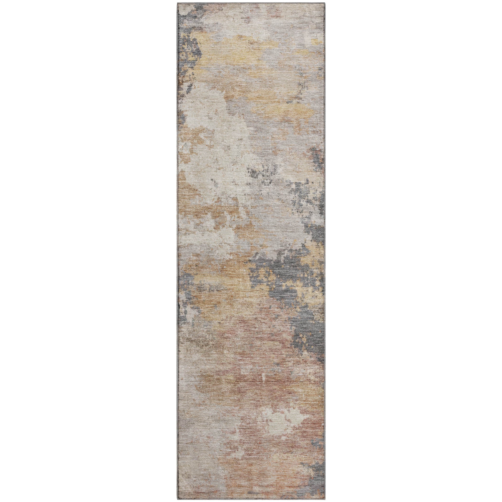 Seville Machine Washable Traditional Pewter Gray Rug 2'3" x 7'6" #shape_Runner