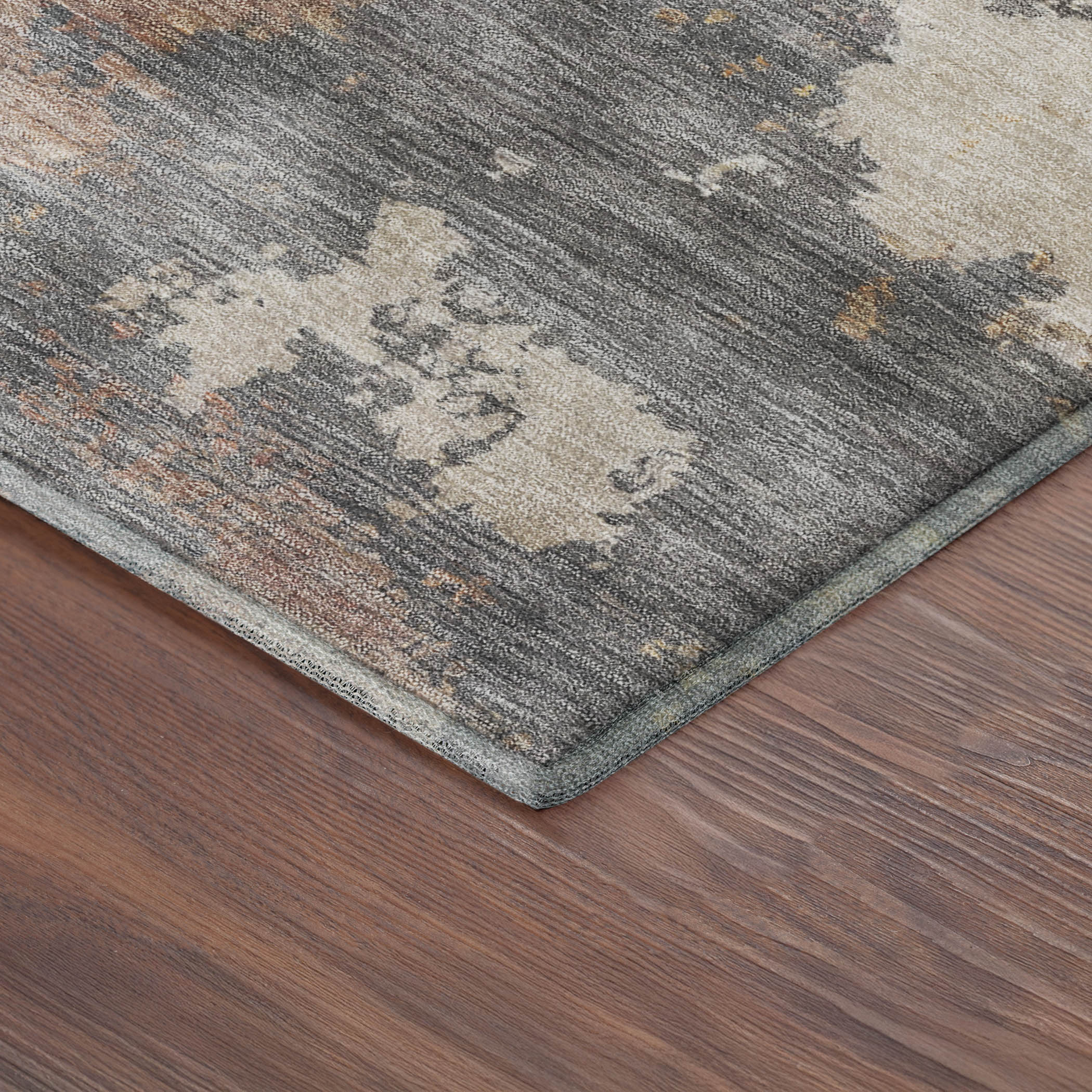 Seville Machine Washable Traditional Pewter Gray Rug 1'8" x 2'6" #shape_Rectangle