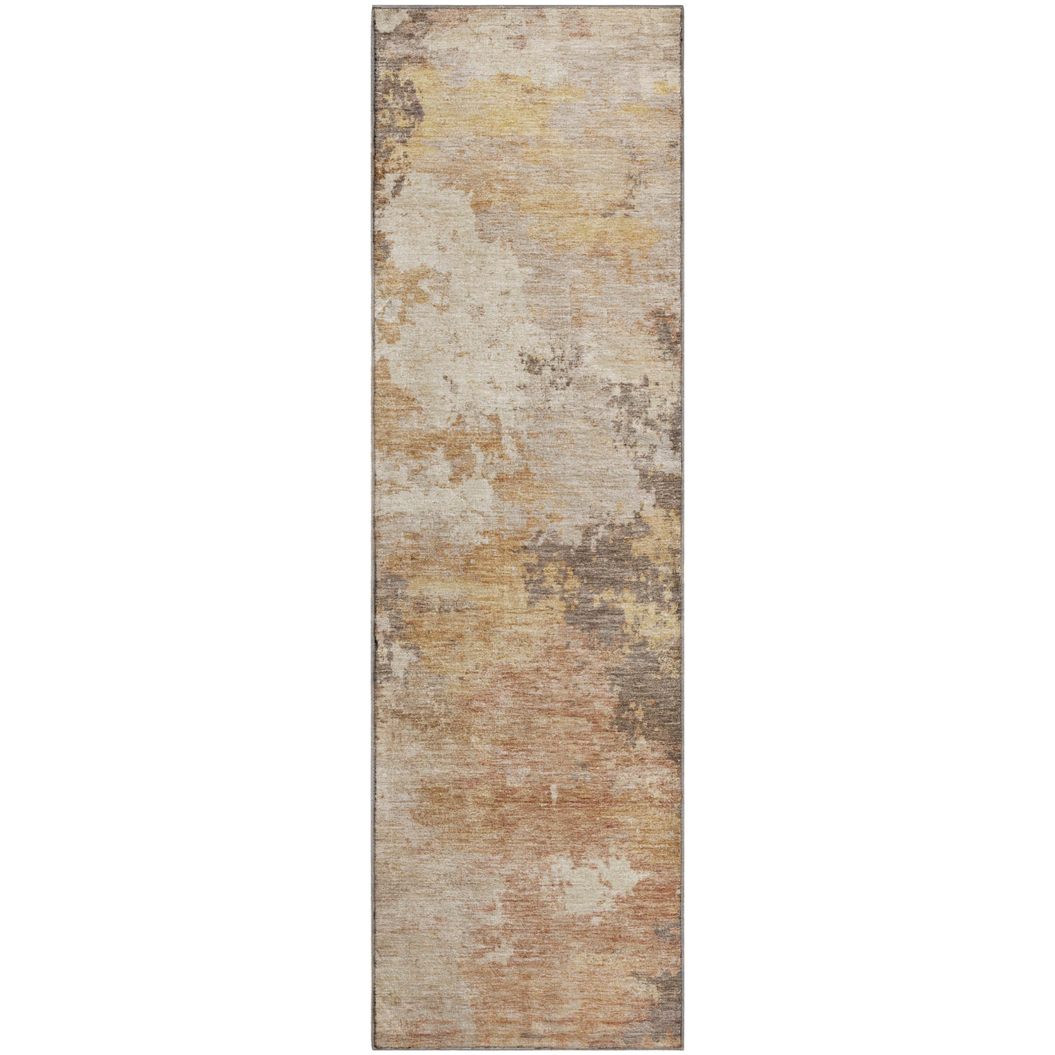 Seville Machine Washable Traditional Salmon Orange Rug 2'3" x 7'6" #shape_Runner