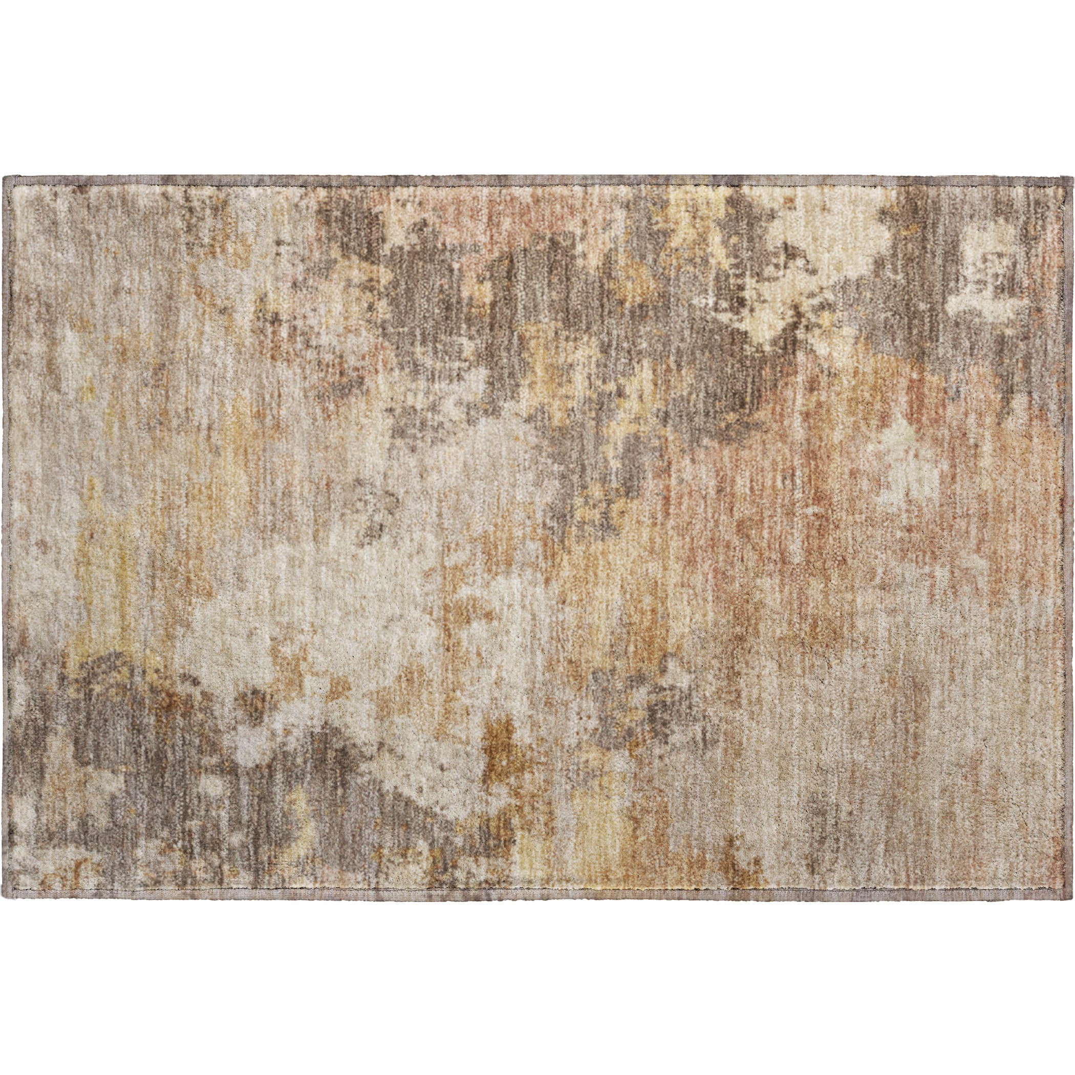 Seville Machine Washable Traditional Salmon Orange Rug 1'8" x 2'6" #shape_Rectangle