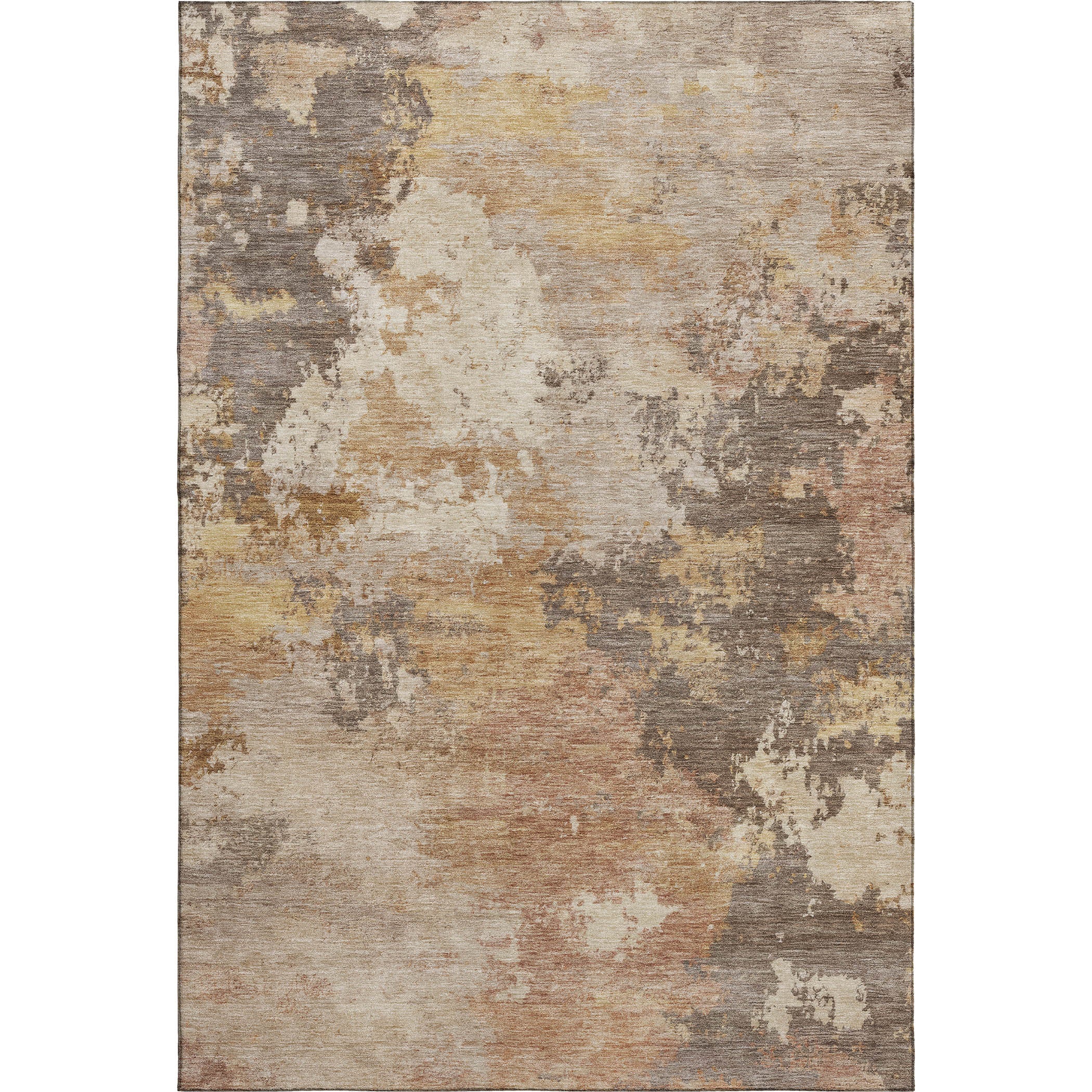 Seville Machine Washable Traditional Salmon Orange Rug 3' x 5' #shape_Rectangle