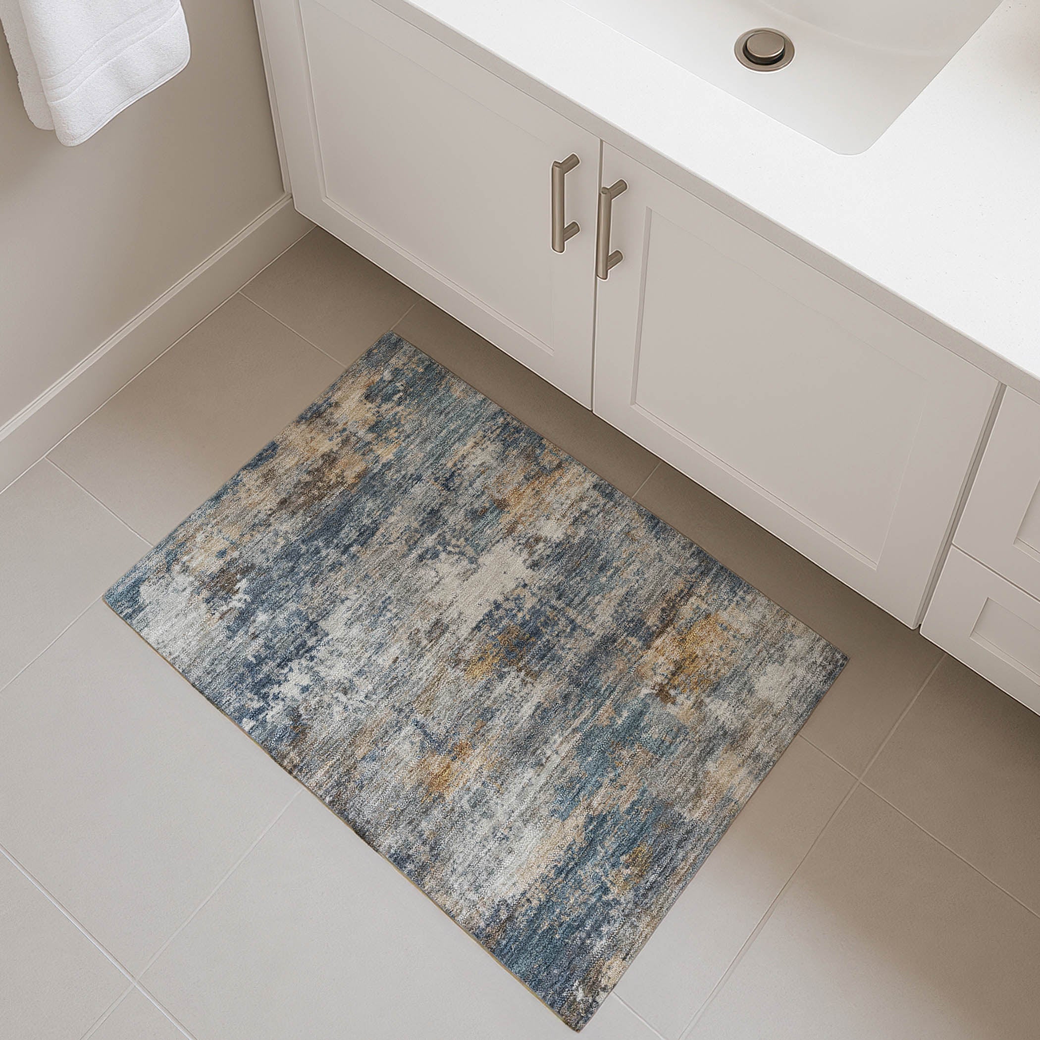 Ghent Machine Washable Traditional Blue Rug 1'8" x 2'6" #shape_Rectangle