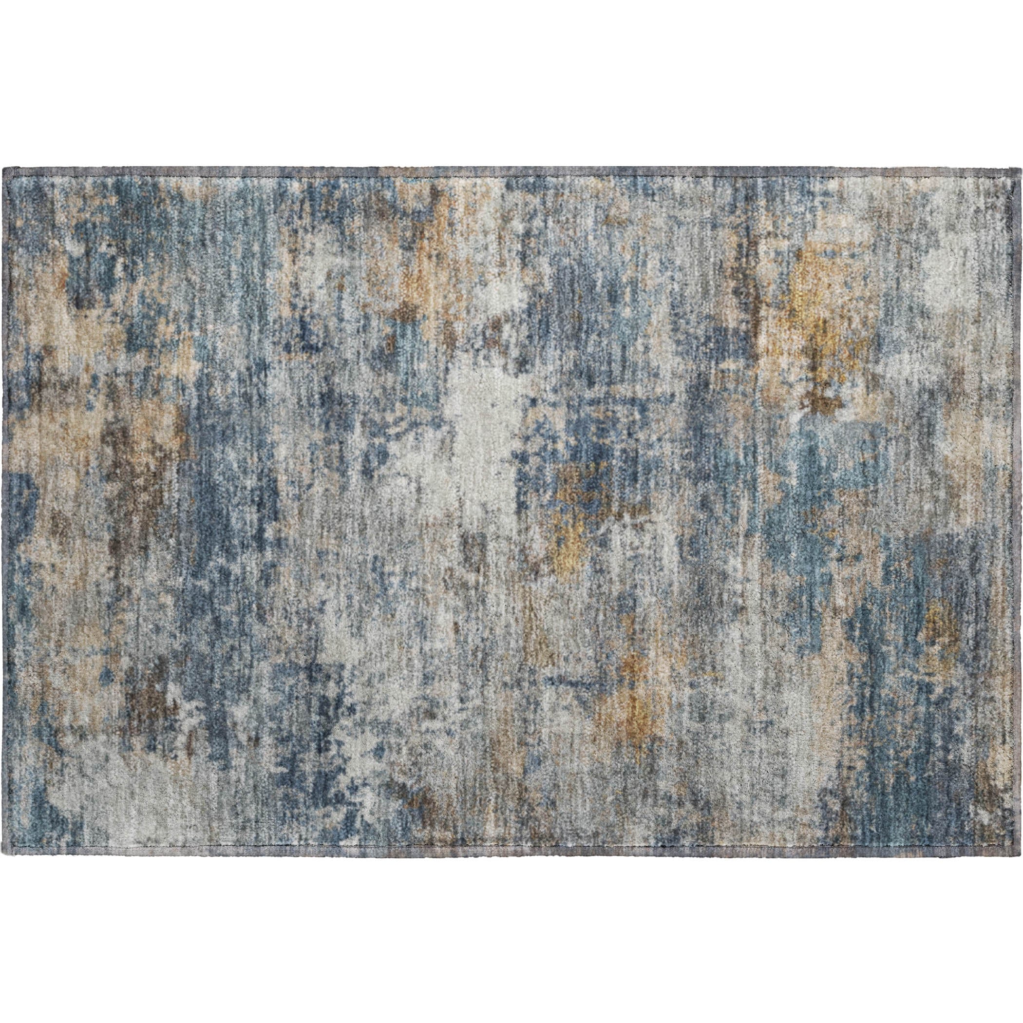 Ghent Machine Washable Traditional Blue Rug 1'8" x 2'6" #shape_Rectangle