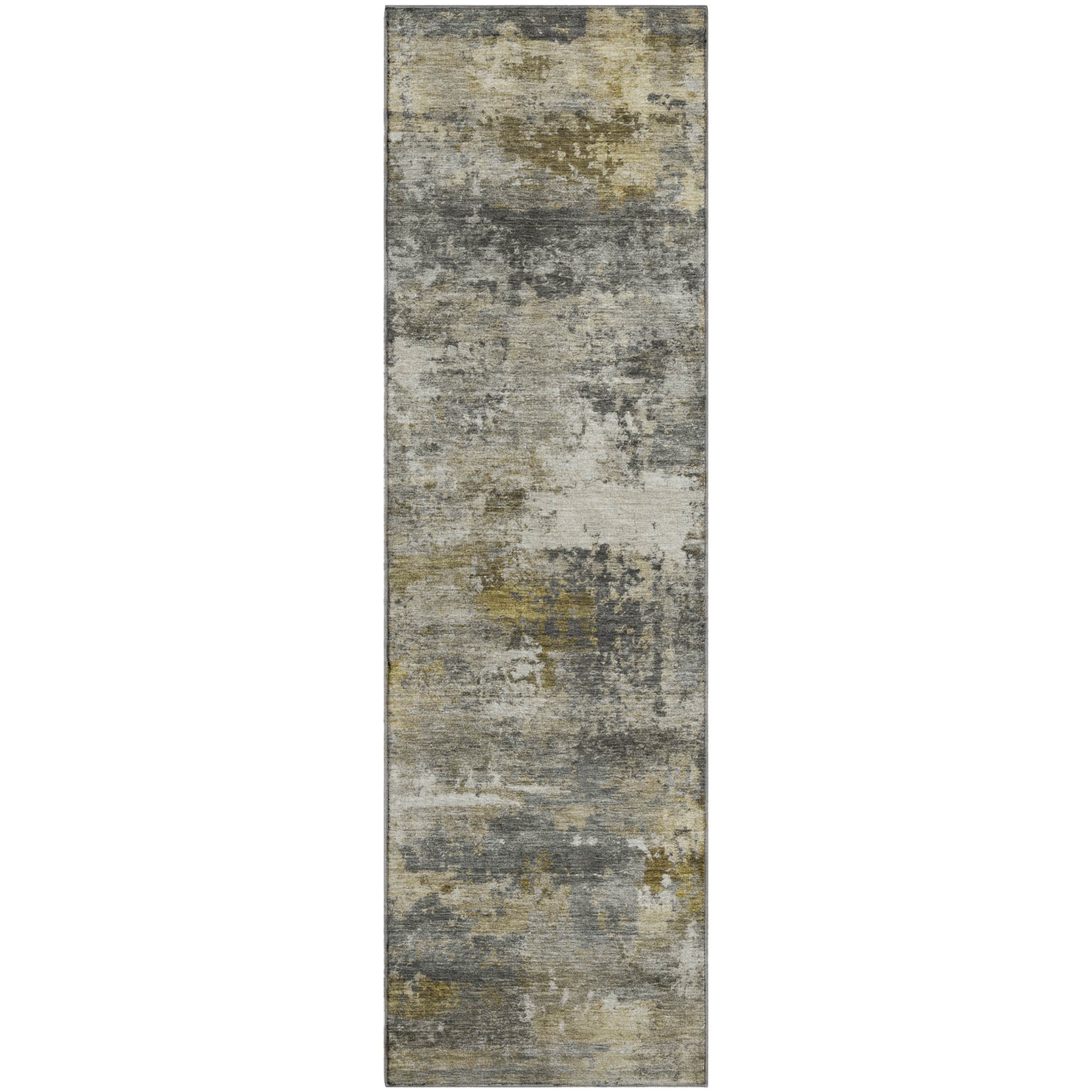 Ghent Machine Washable Transitional Pewter Gray Rug 2'3" x 7'6" #shape_Runner