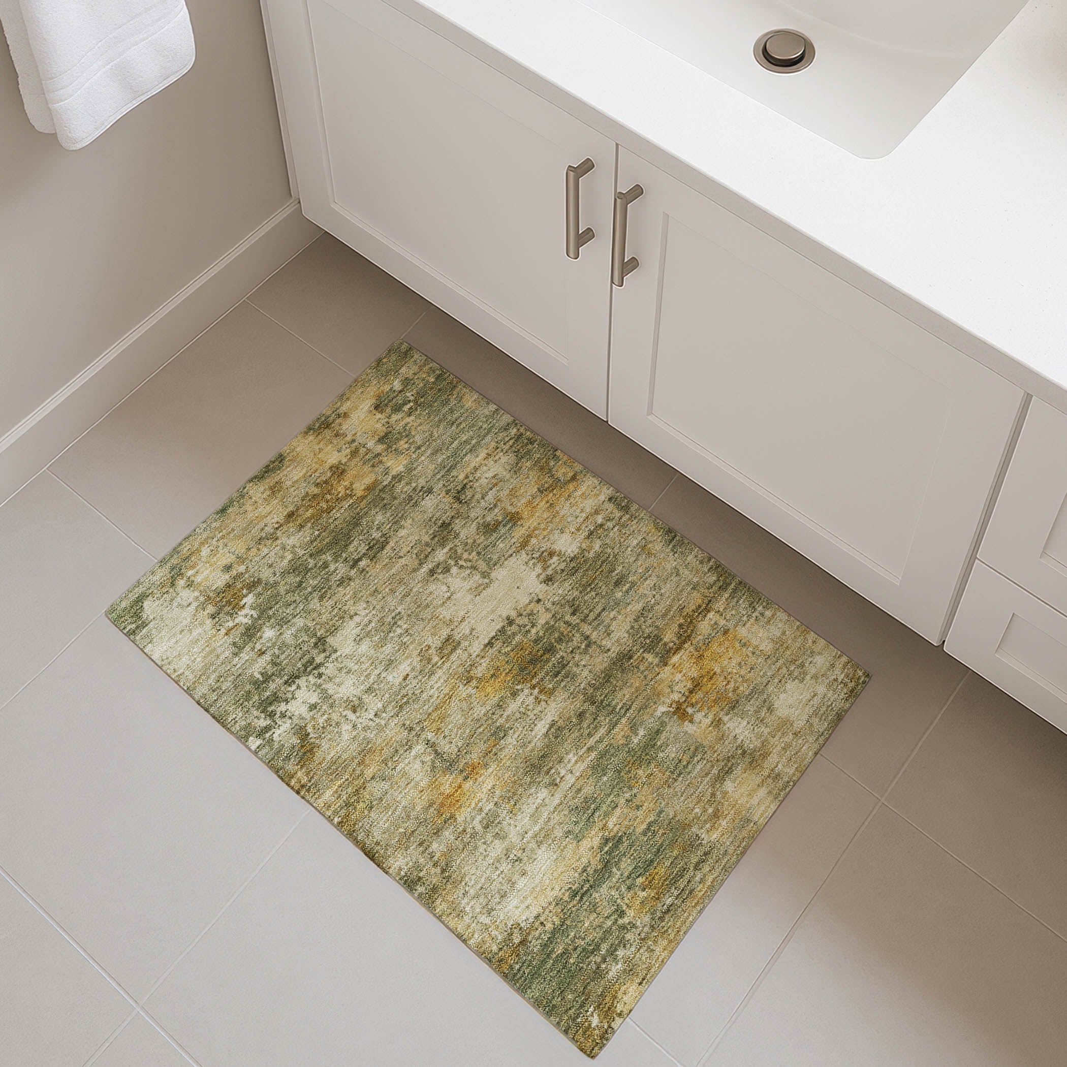 Ghent Machine Washable Transitional Sage Green Rug 1'8" x 2'6" #shape_Rectangle