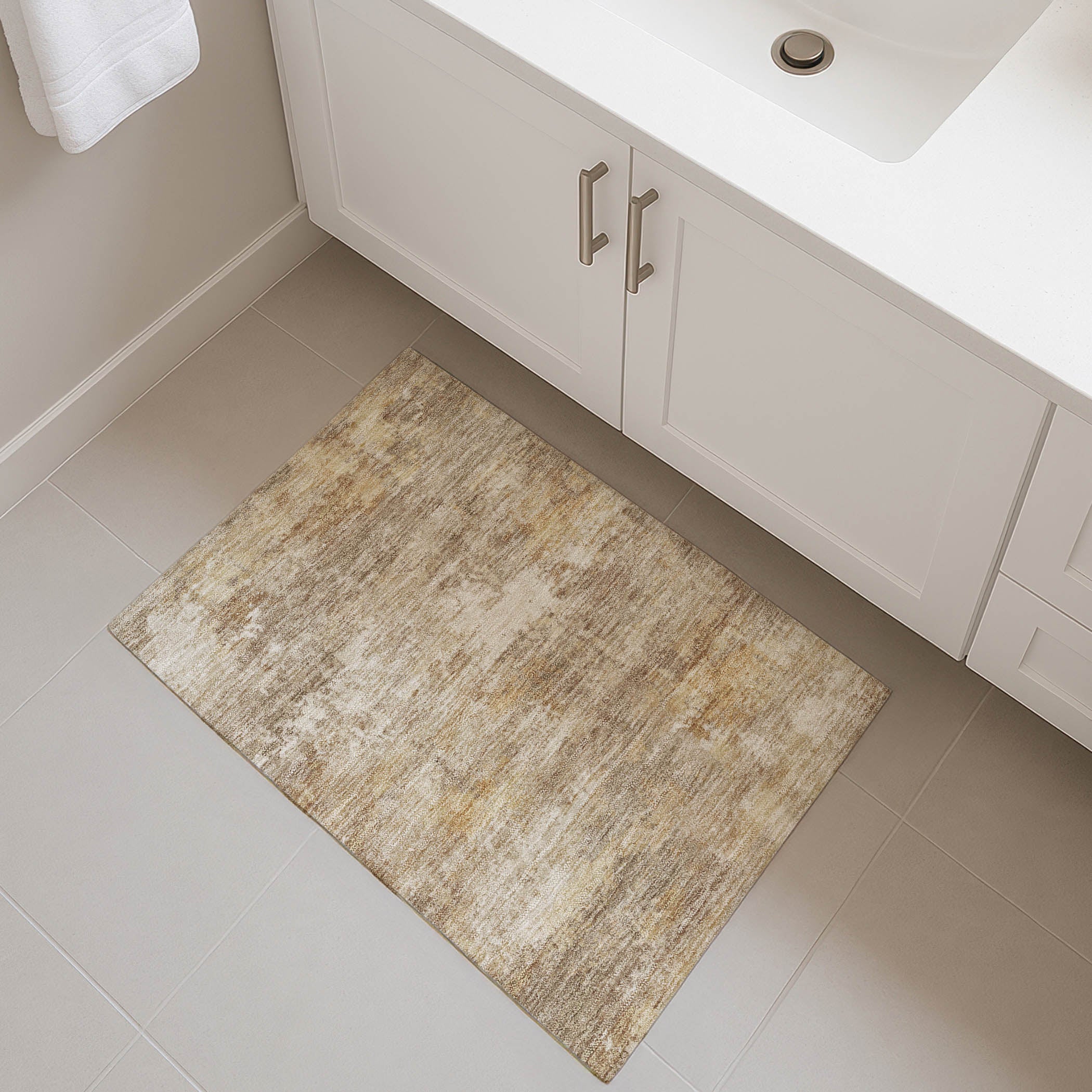 Bangkok Machine Washable Transitional Khaki Brown Rug 1'8" x 2'6" #shape_Rectangle