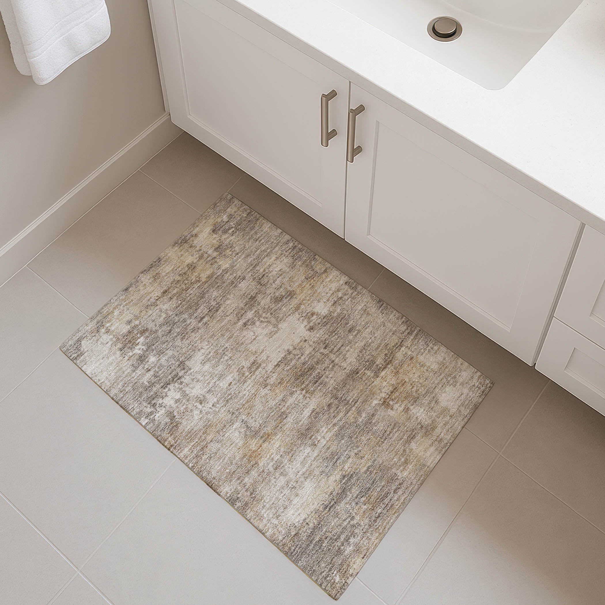 Bangkok Machine Washable Transitional Pewter Gray Rug 1'8" x 2'6" #shape_Rectangle