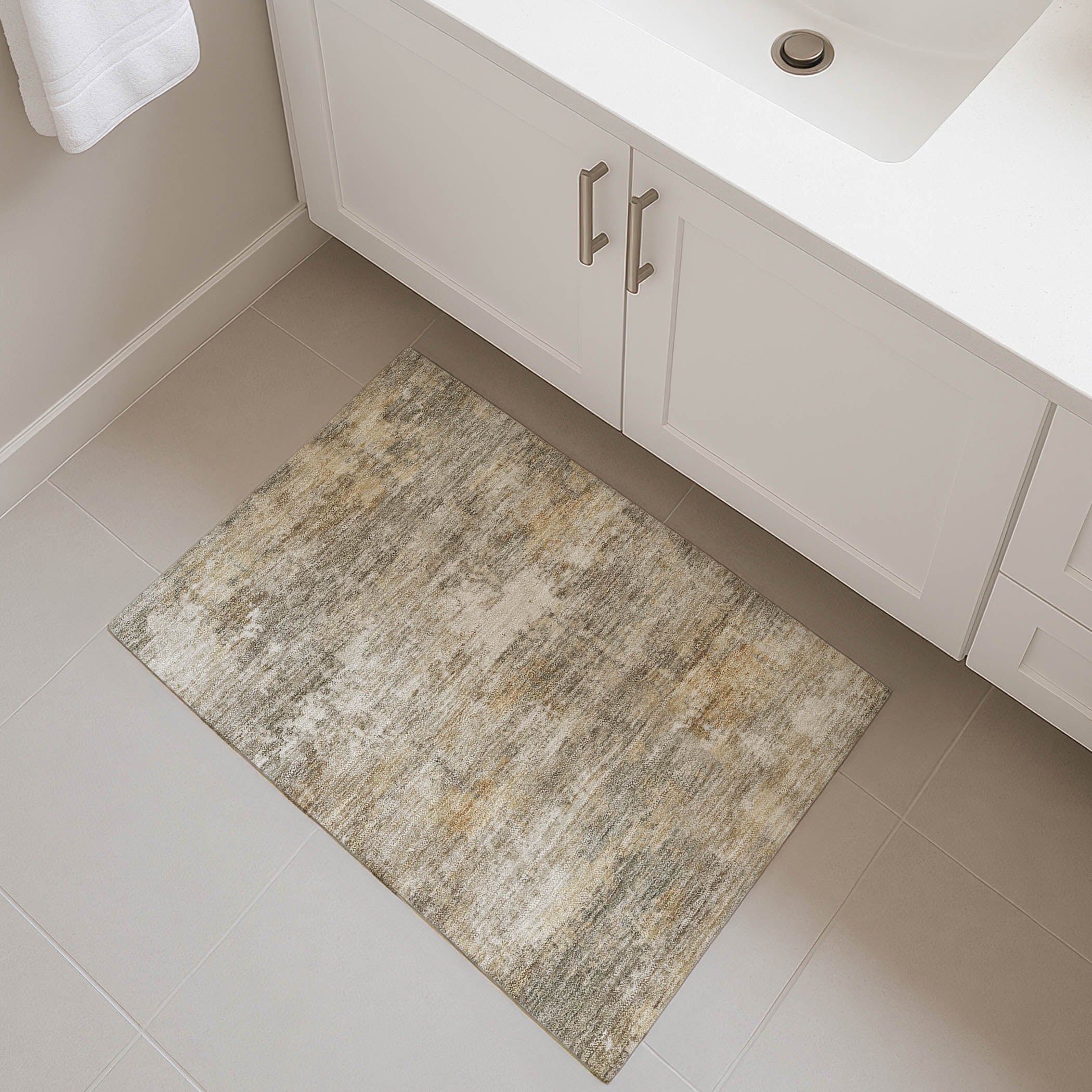 Bangkok Machine Washable Transitional Taupe Brown Rug 1'8" x 2'6" #shape_Rectangle