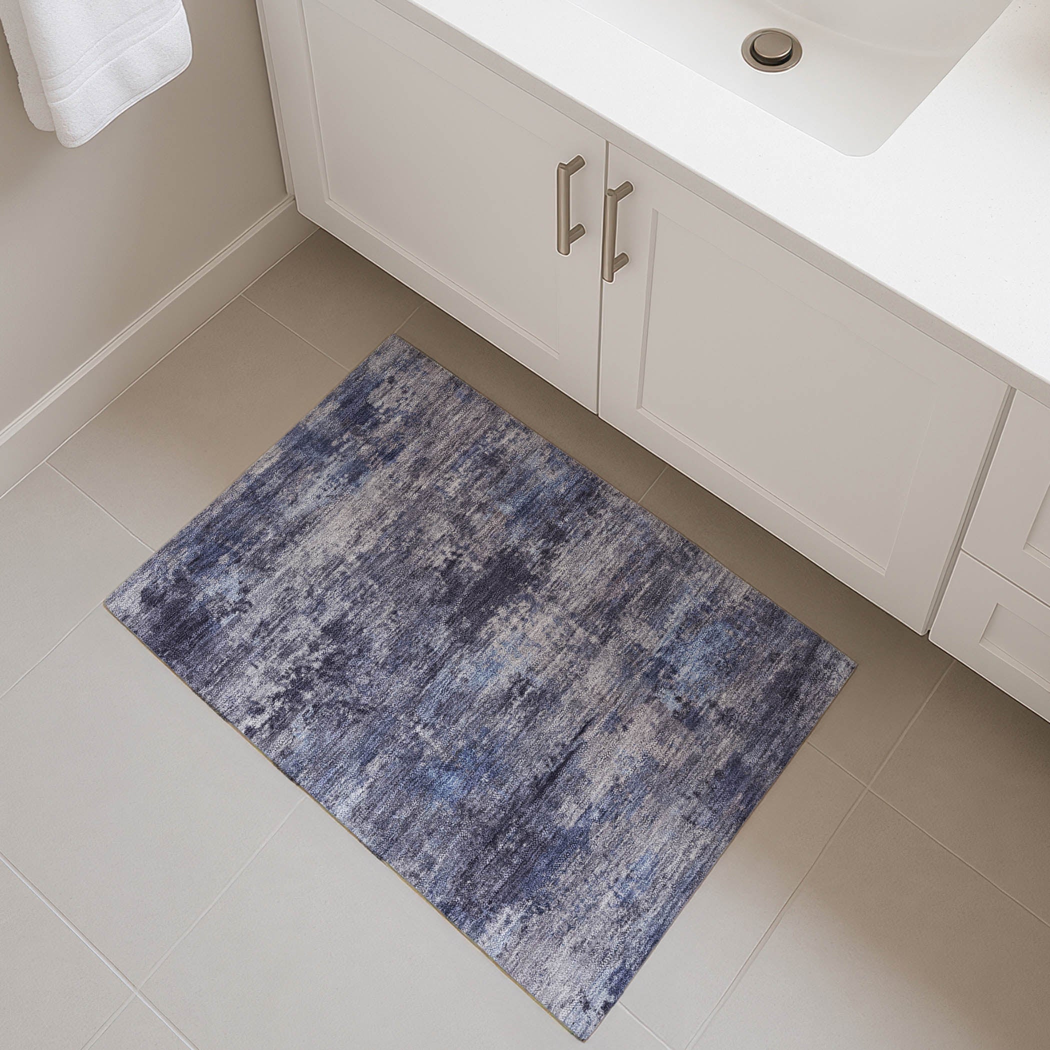 Chiang Mai Machine Washable Transitional Blue Rug 1'8" x 2'6" #shape_Rectangle