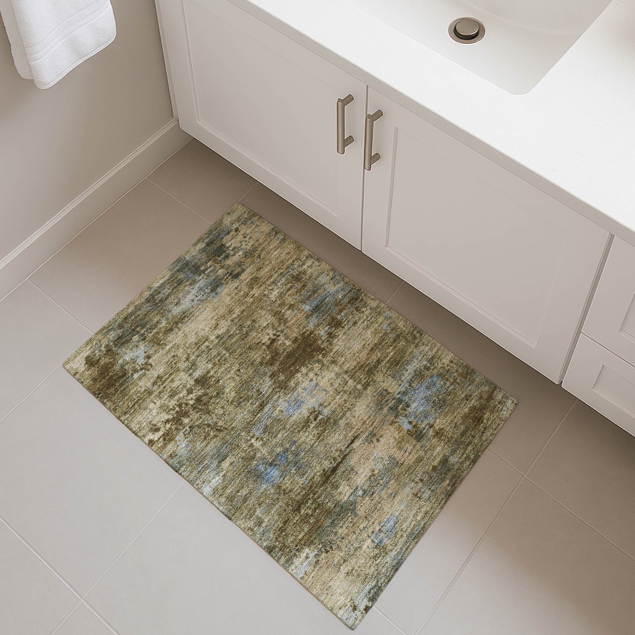 Chiang Mai Machine Washable Transitional Brown Rug 1'8" x 2'6" #shape_Rectangle