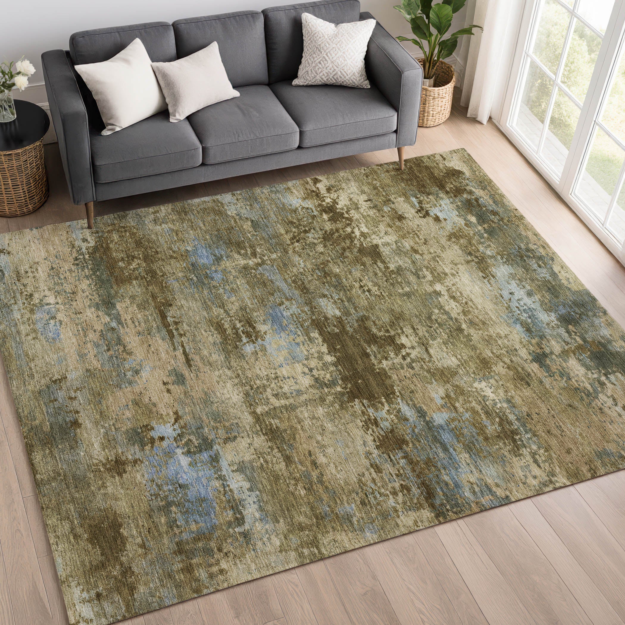 Chiang Mai Machine Washable Transitional Brown Rug 3' x 5' #shape_Rectangle