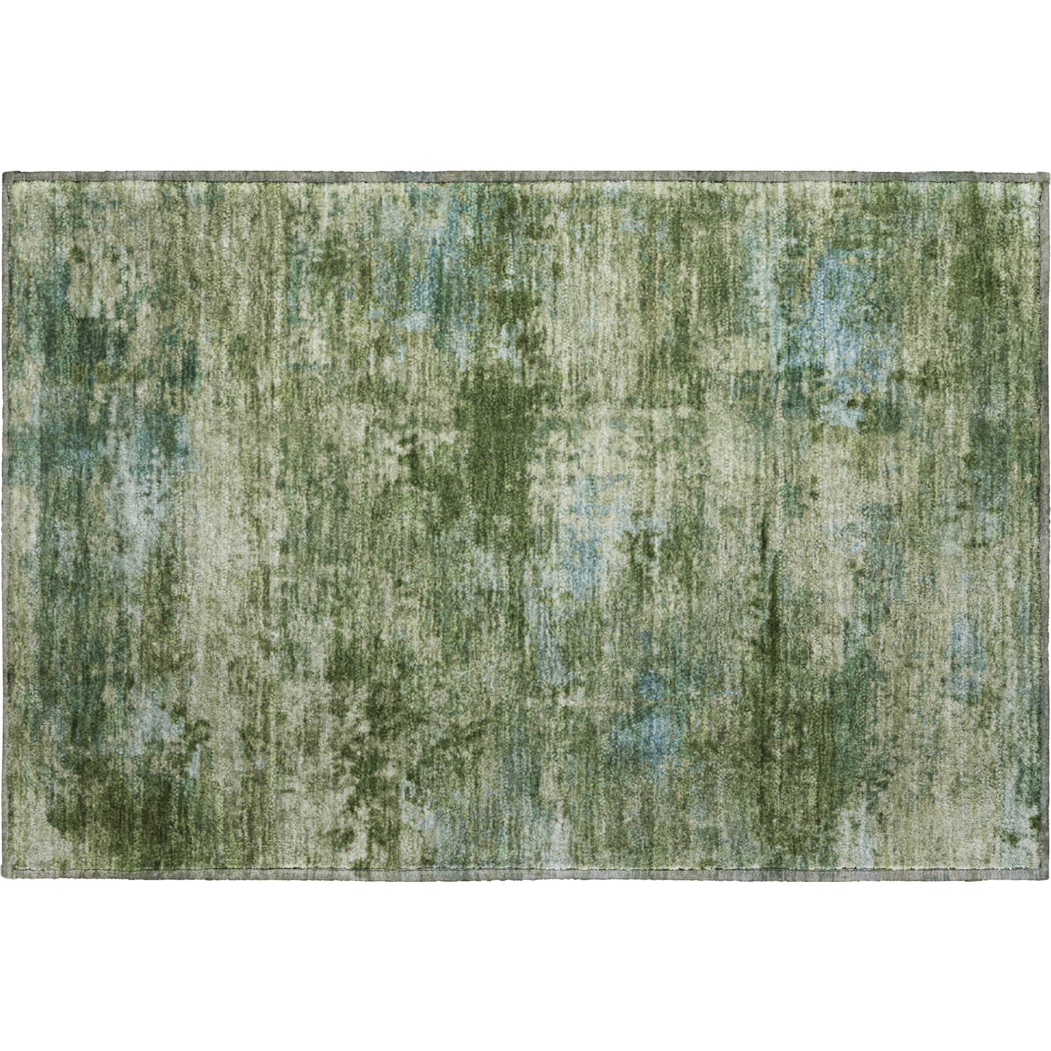 Chiang Mai Machine Washable Transitional Green Rug 1'8" x 2'6" #shape_Rectangle