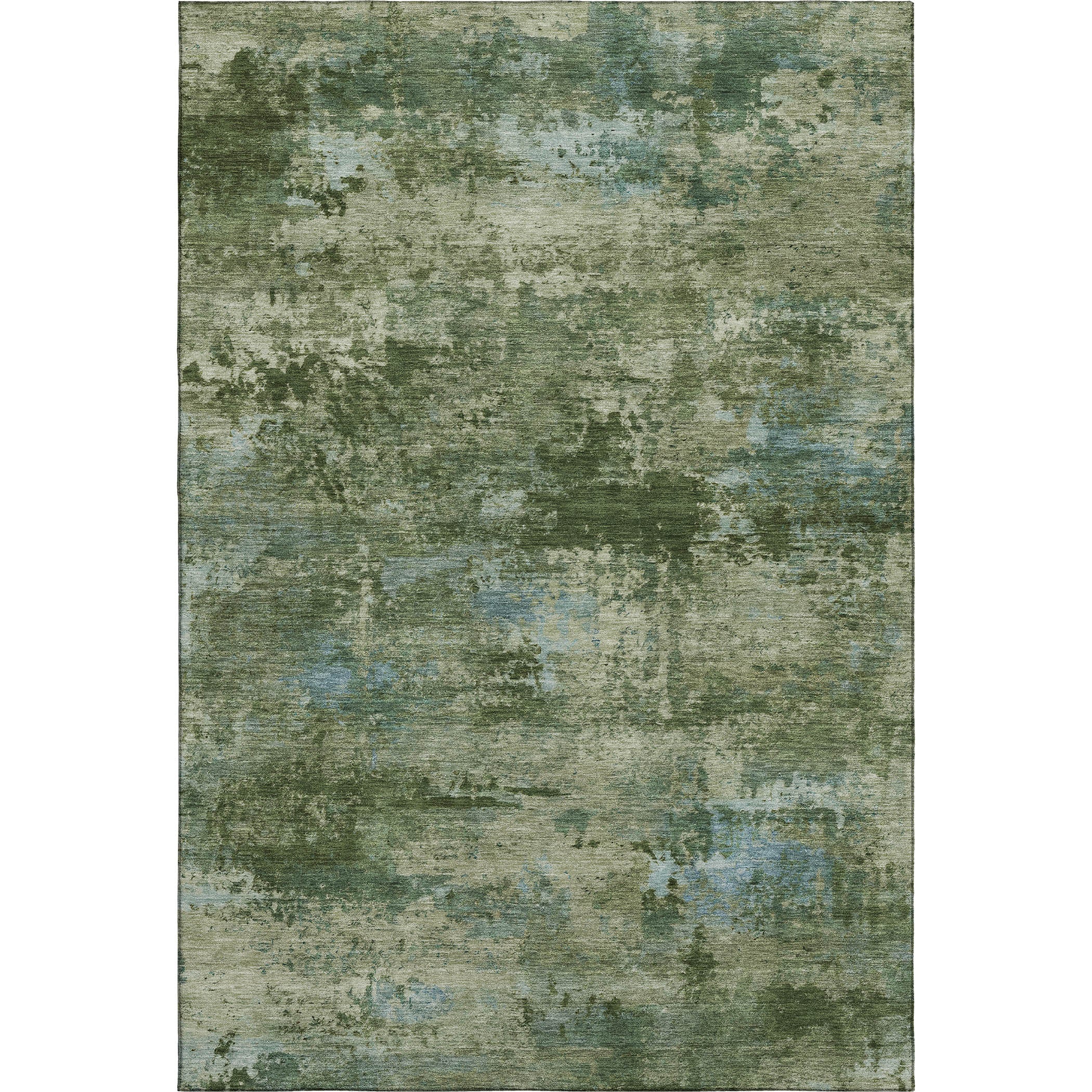 Chiang Mai Machine Washable Transitional Green Rug 3' x 5' #shape_Rectangle