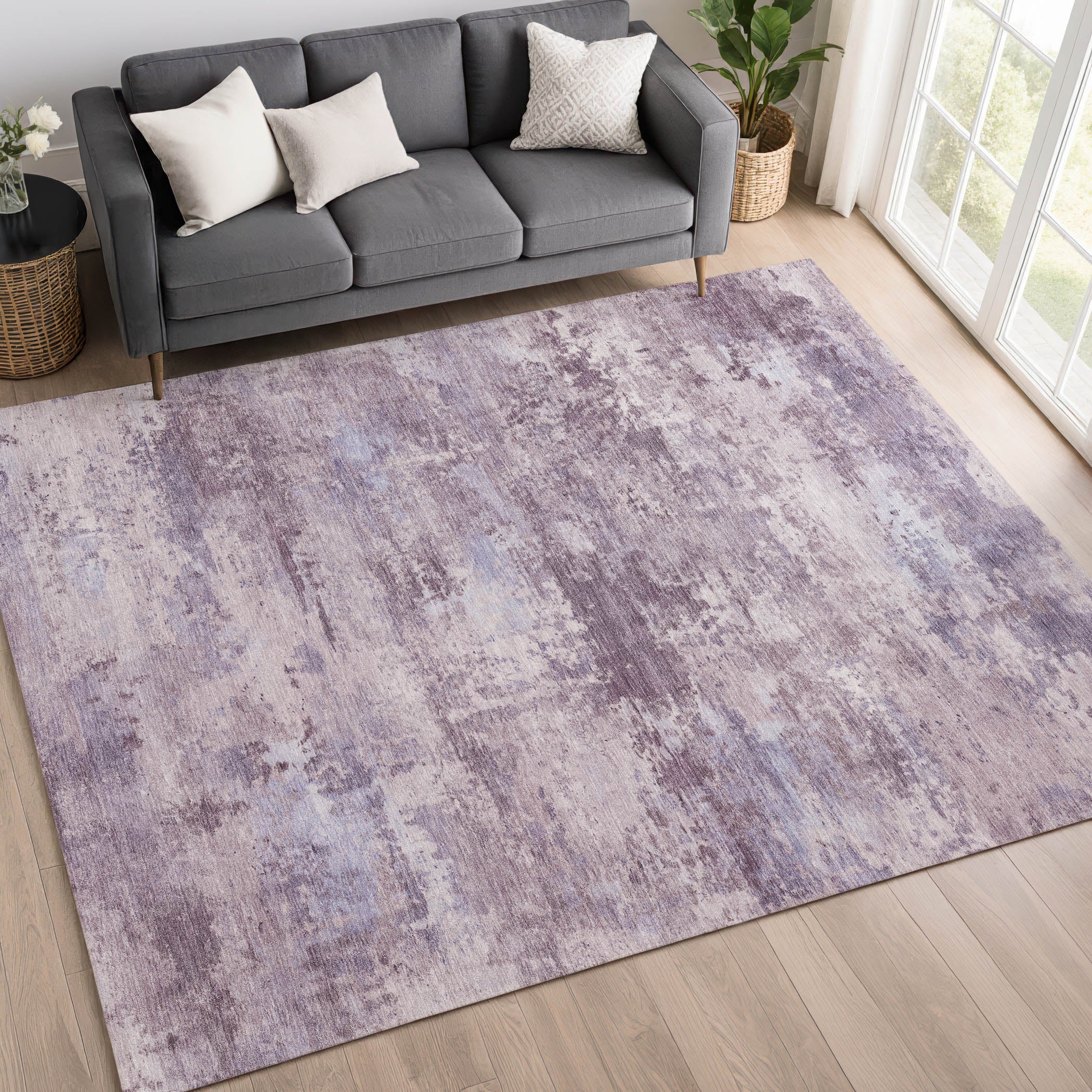 Chiang Mai Machine Washable Traditional Lavender Purple Rug 3' x 5' #shape_Rectangle