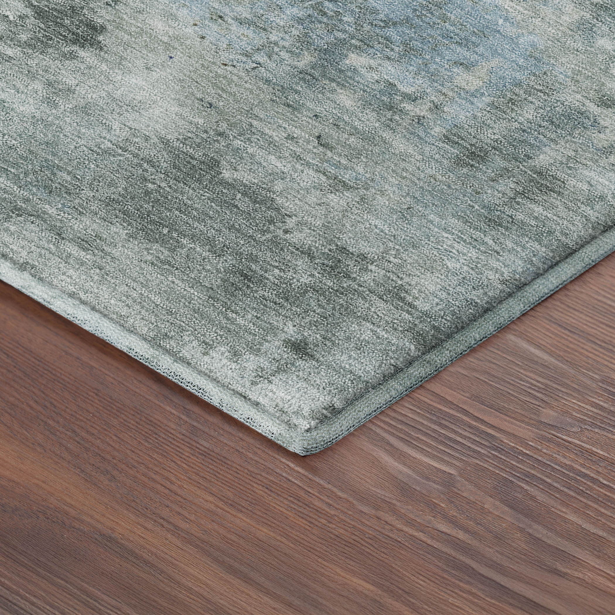 Chiang Mai Machine Washable Traditional Sage Green Rug 1'8" x 2'6" #shape_Rectangle