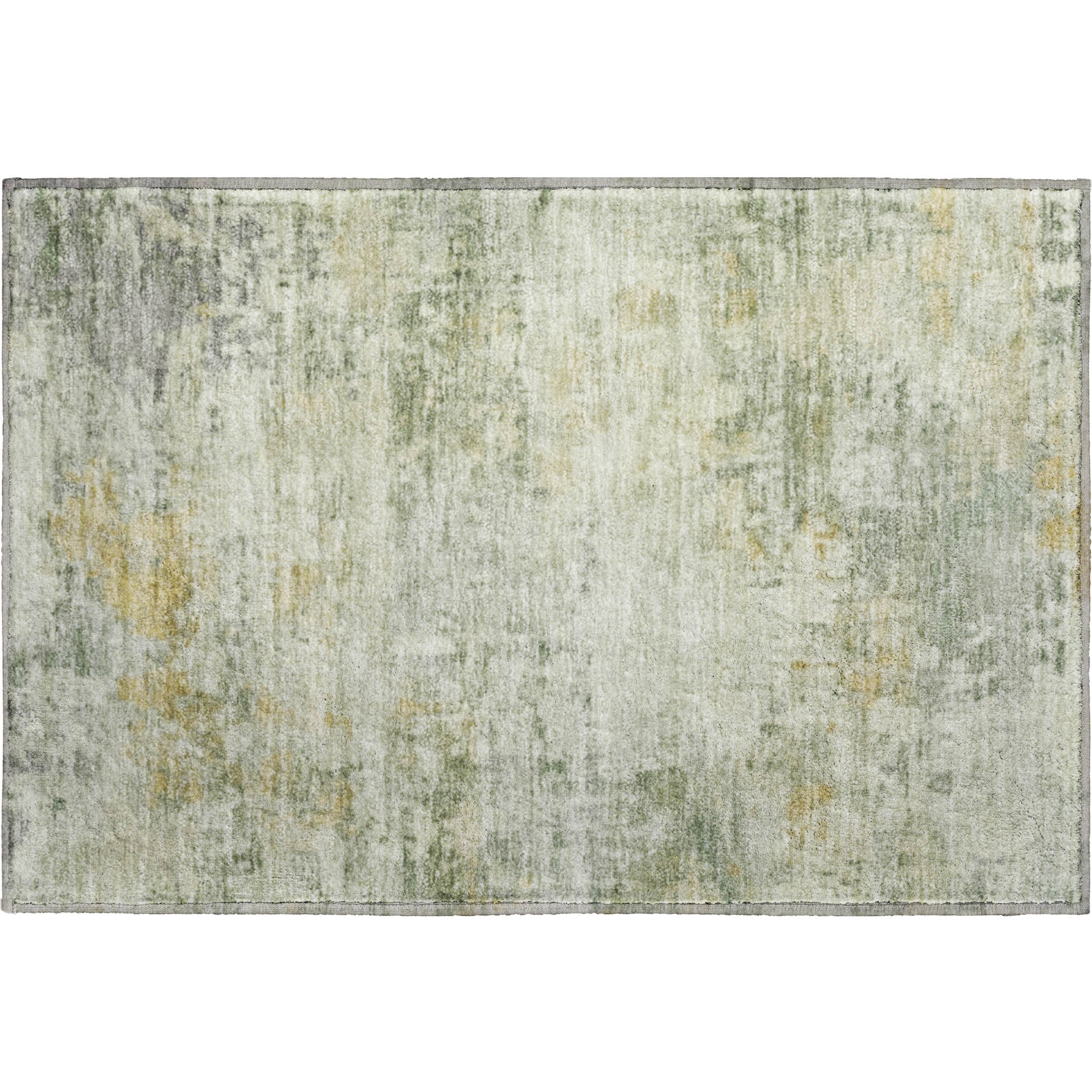 Bogota Machine Washable Traditional Aloe Green Rug 1'8" x 2'6" #shape_Rectangle