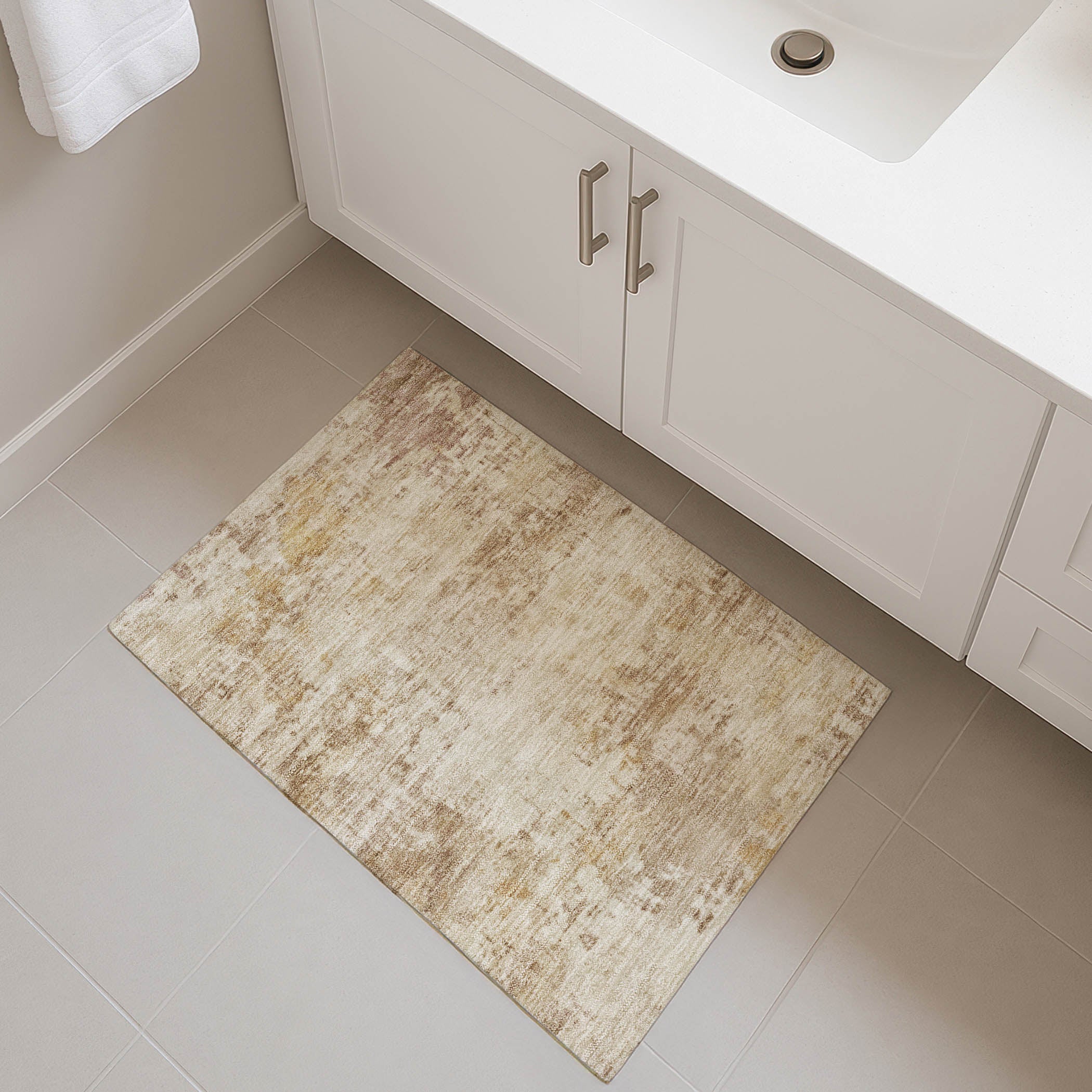 Bogota Machine Washable Traditional Beige Brown Rug 1'8" x 2'6" #shape_Rectangle