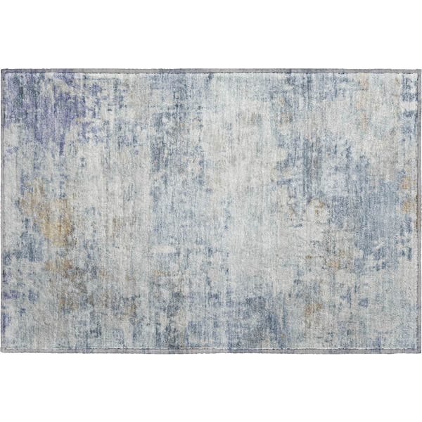 Bogota Machine Washable Traditional Sky Blue Rug 1'8" x 2'6"