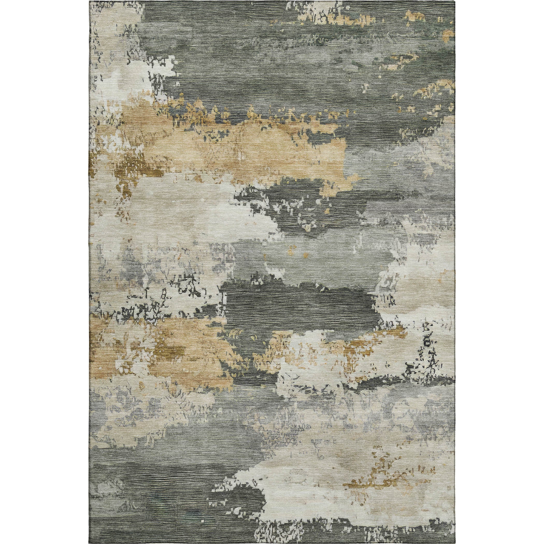 Colombo Machine Washable Traditional Basil Green Rug 3' x 5' #shape_Rectangle