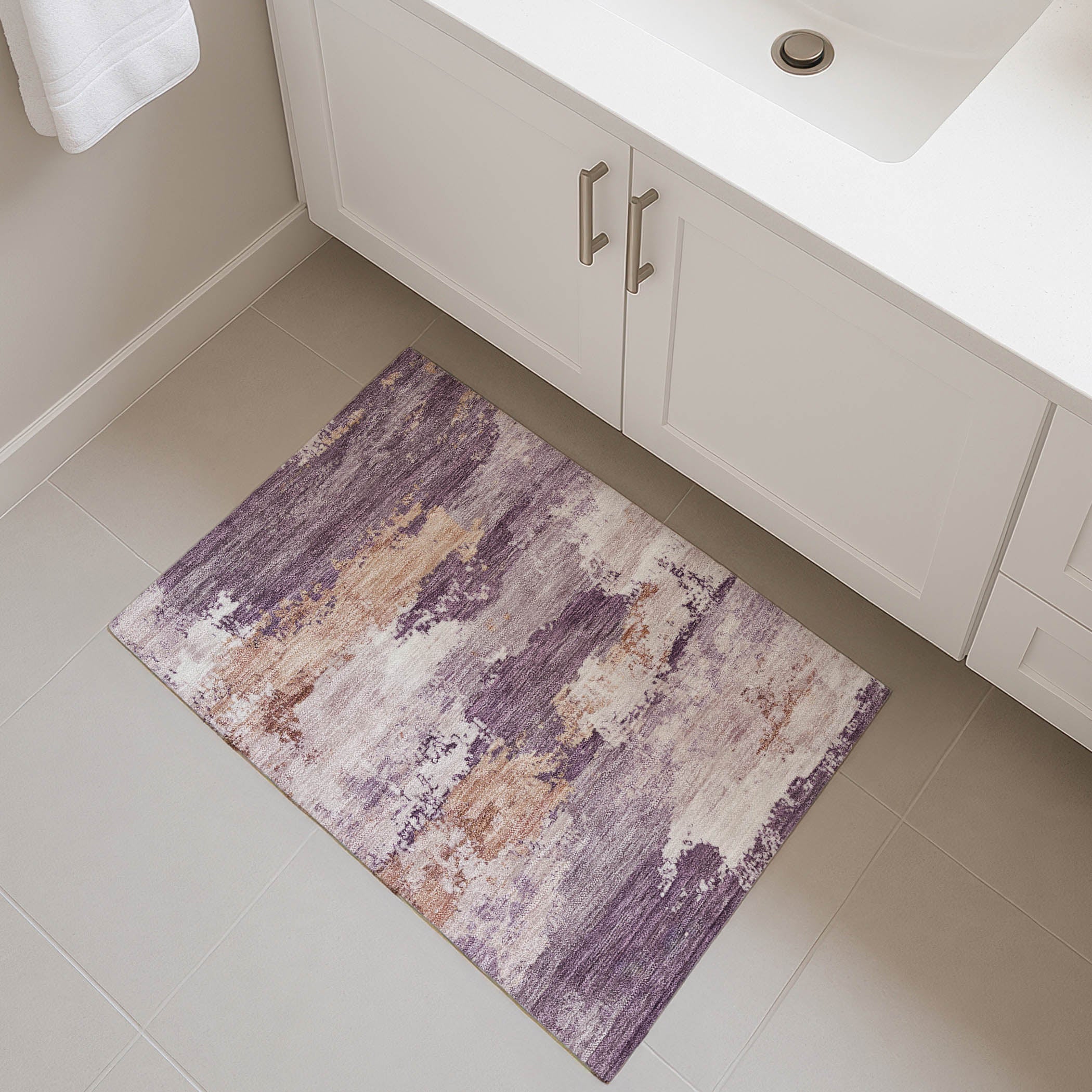 Colombo Machine Washable Traditional Eggplant Purple Rug 1'8" x 2'6" #shape_Rectangle