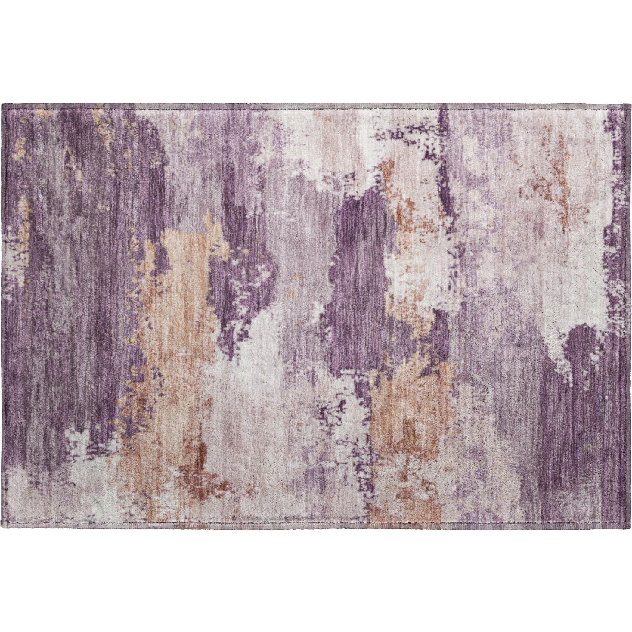 Colombo Machine Washable Traditional Eggplant Purple Rug 1'8" x 2'6" #shape_Rectangle