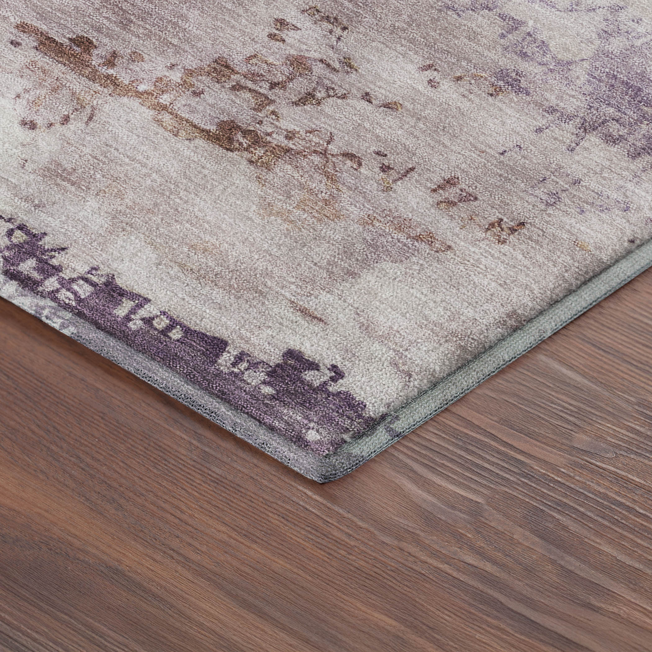 Colombo Machine Washable Traditional Eggplant Purple Rug 1'8" x 2'6" #shape_Rectangle