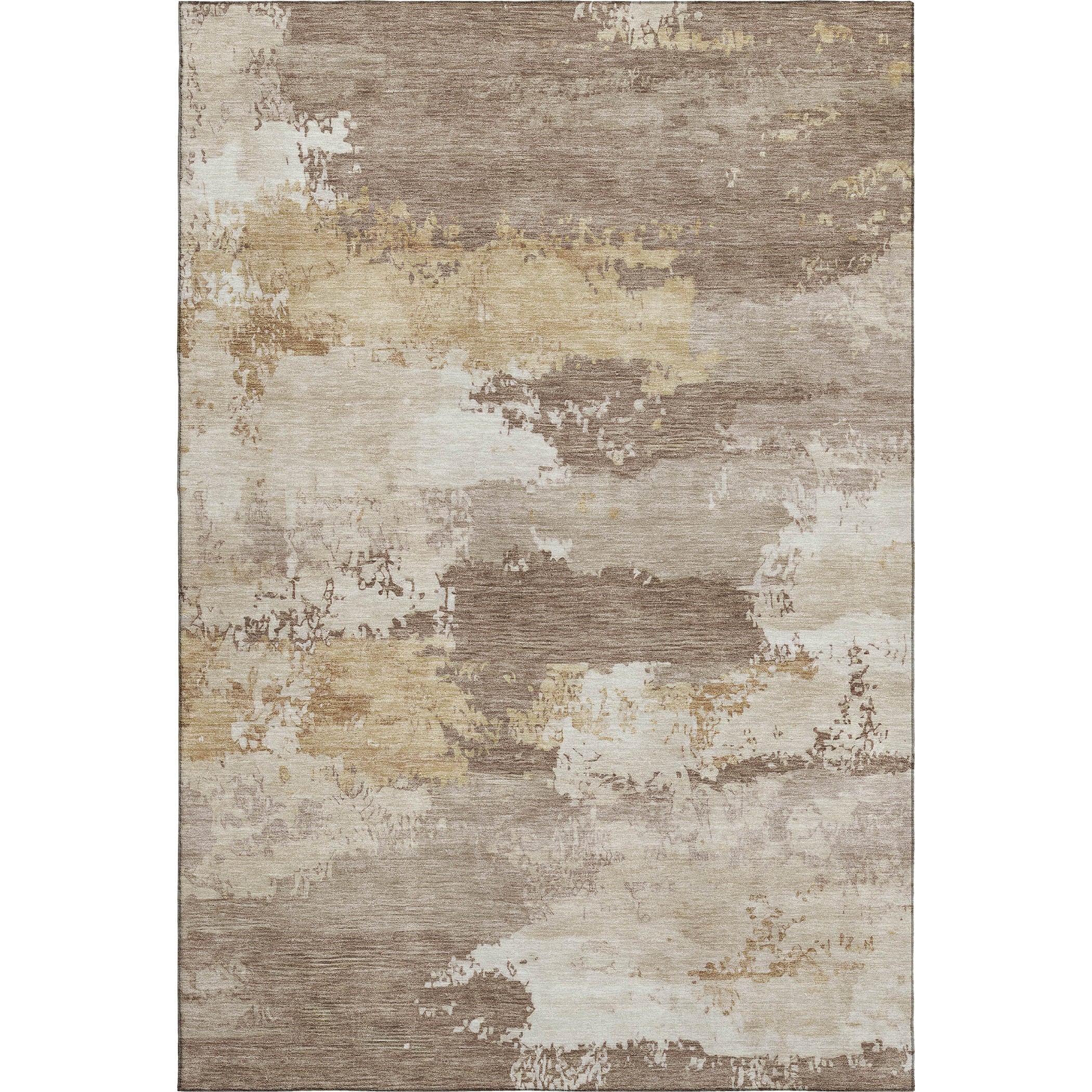 Colombo Machine Washable Traditional Mocha Brown Rug 3' x 5' #shape_Rectangle