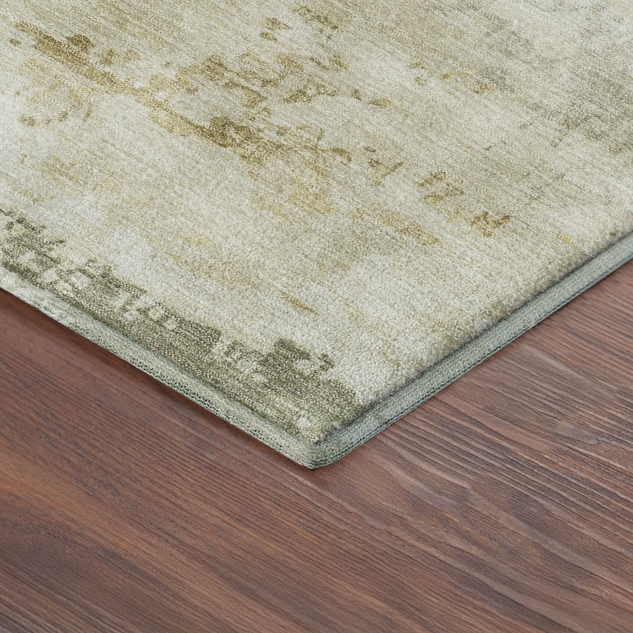 Colombo Machine Washable Transitional Sage Green Rug 1'8" x 2'6" #shape_Rectangle