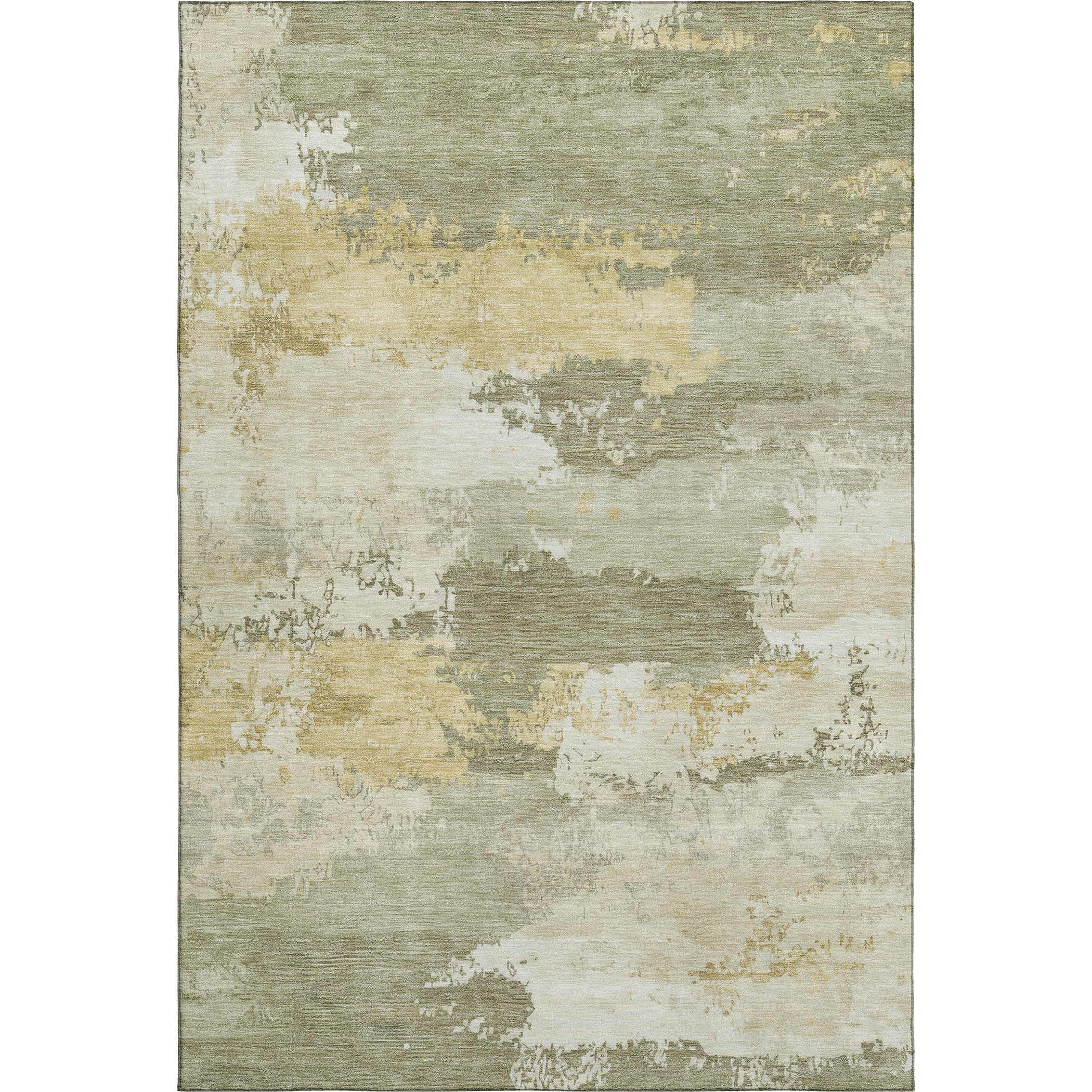 Colombo Machine Washable Transitional Sage Green Rug 3' x 5' #shape_Rectangle