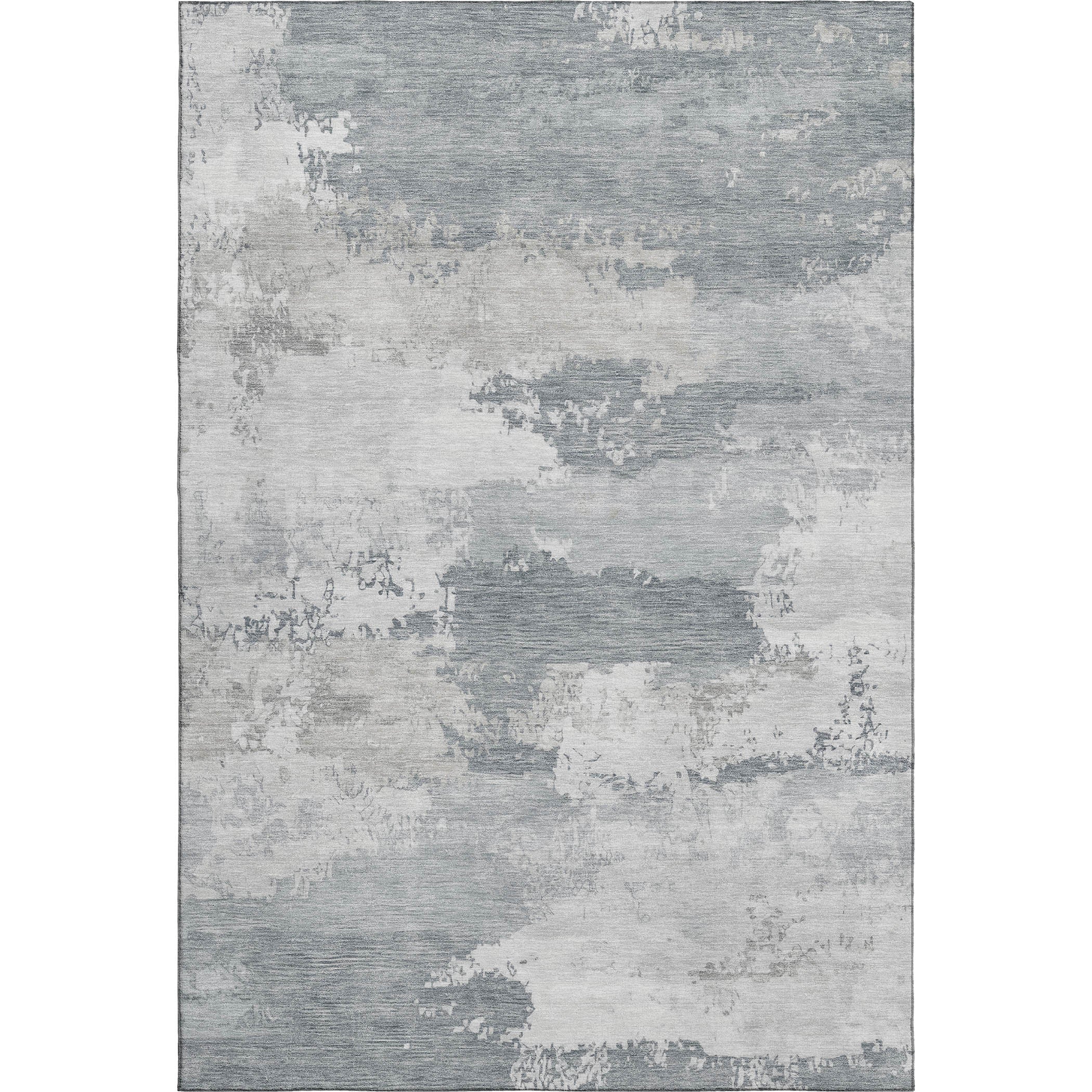 Colombo Machine Washable Transitional Silver Gray Rug 3' x 5' #shape_Rectangle