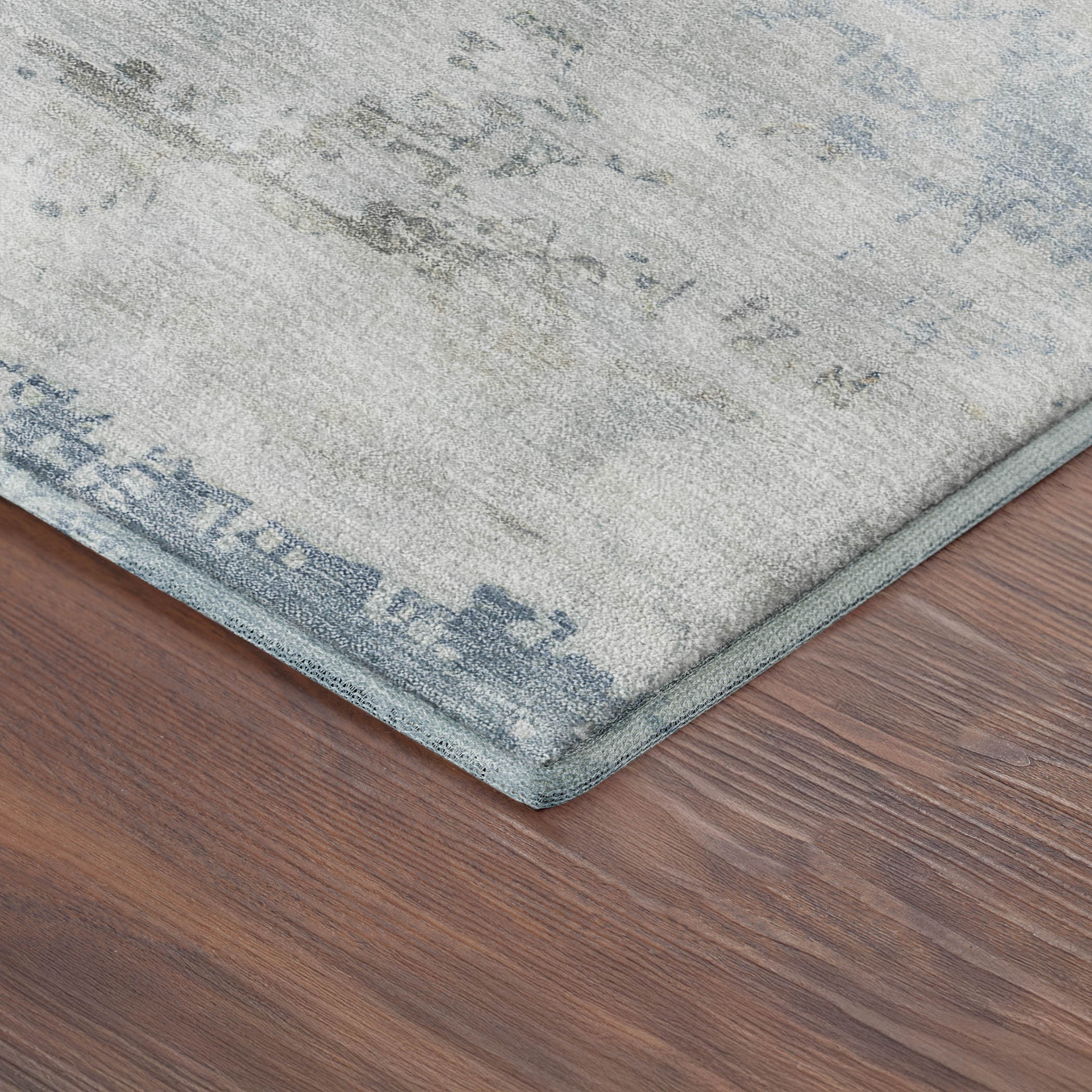 Colombo Machine Washable Transitional Sky Blue Rug 1'8" x 2'6" #shape_Rectangle