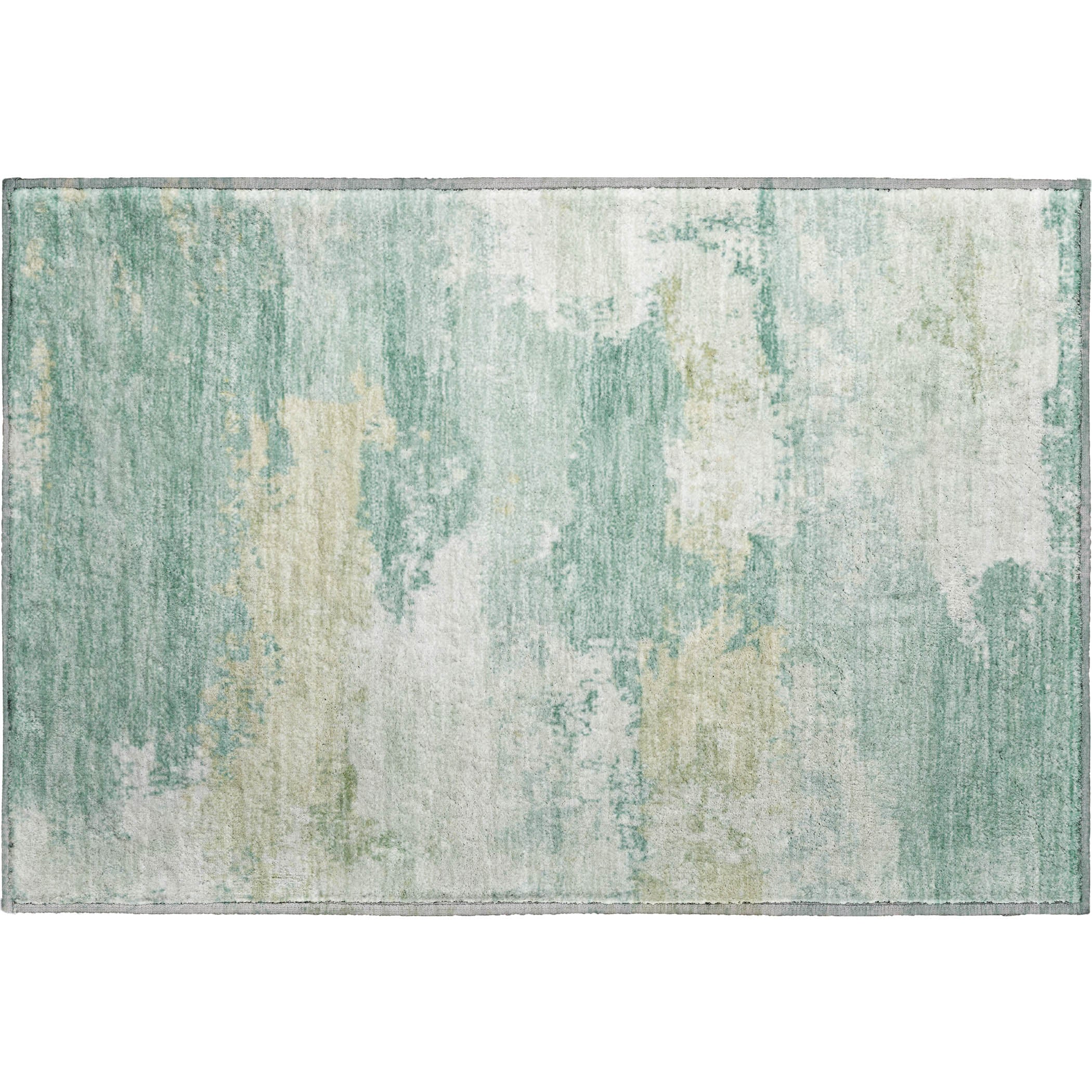 Colombo Machine Washable Transitional Turquoise Teal Rug 1'8" x 2'6" #shape_Rectangle