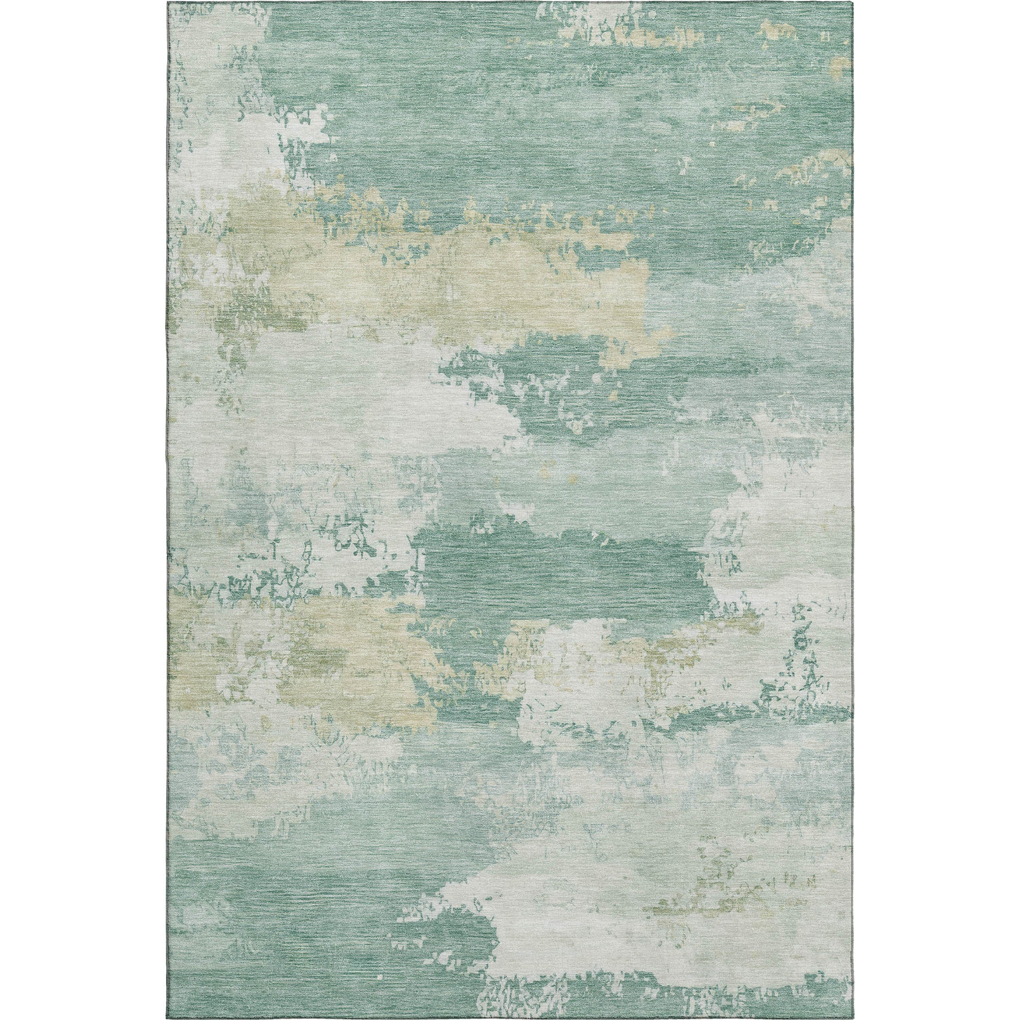 Colombo Machine Washable Transitional Turquoise Teal Rug 3' x 5' #shape_Rectangle