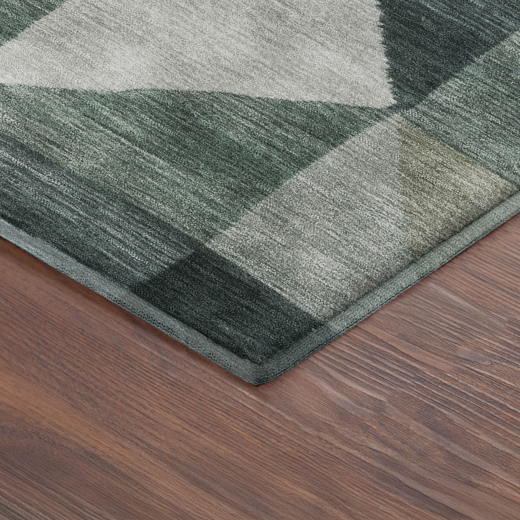 Kathmandu Machine Washable Transitional Basil Green Rug 1'8" x 2'6" #shape_Rectangle
