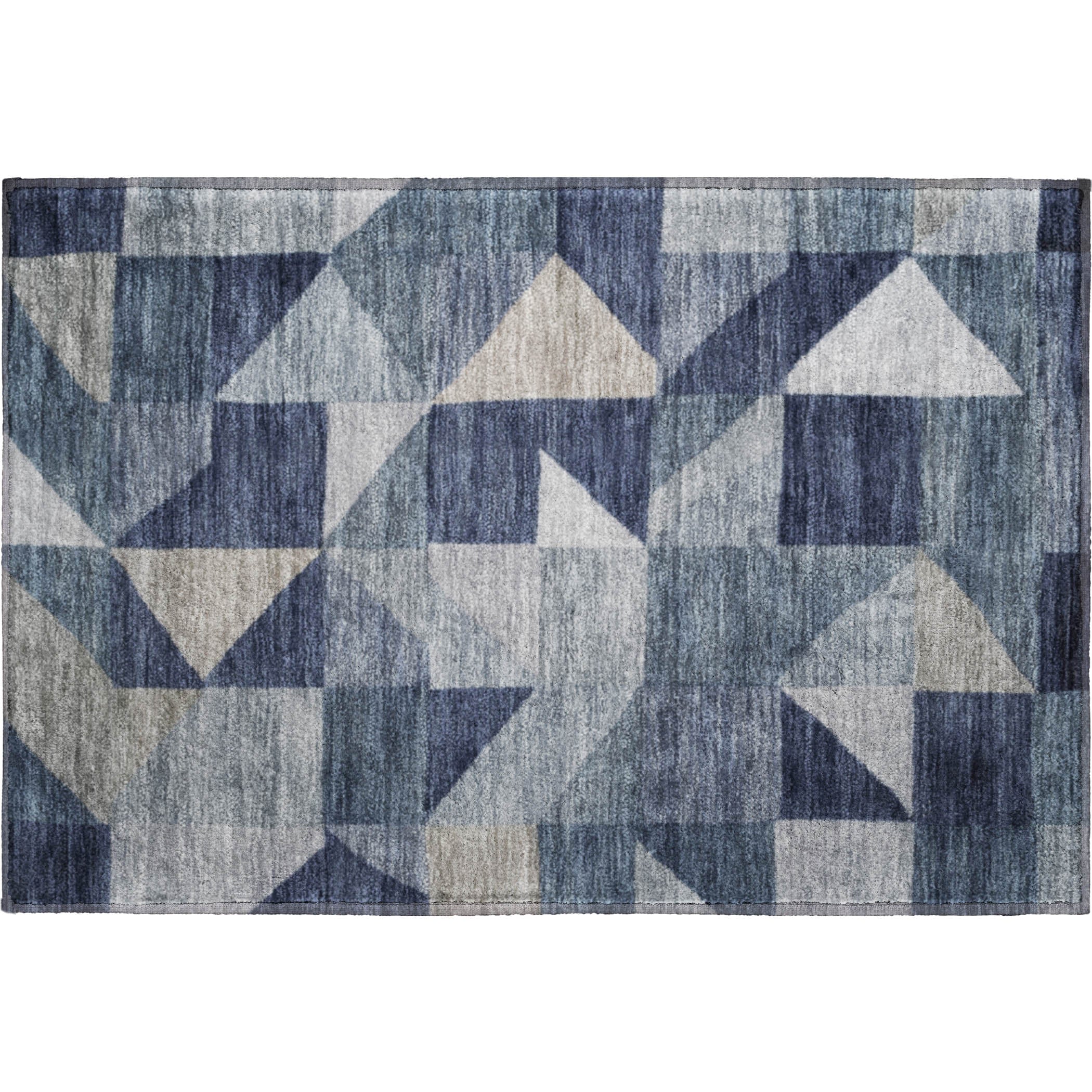 Kathmandu Machine Washable Transitional Blue Rug 1'8" x 2'6" #shape_Rectangle