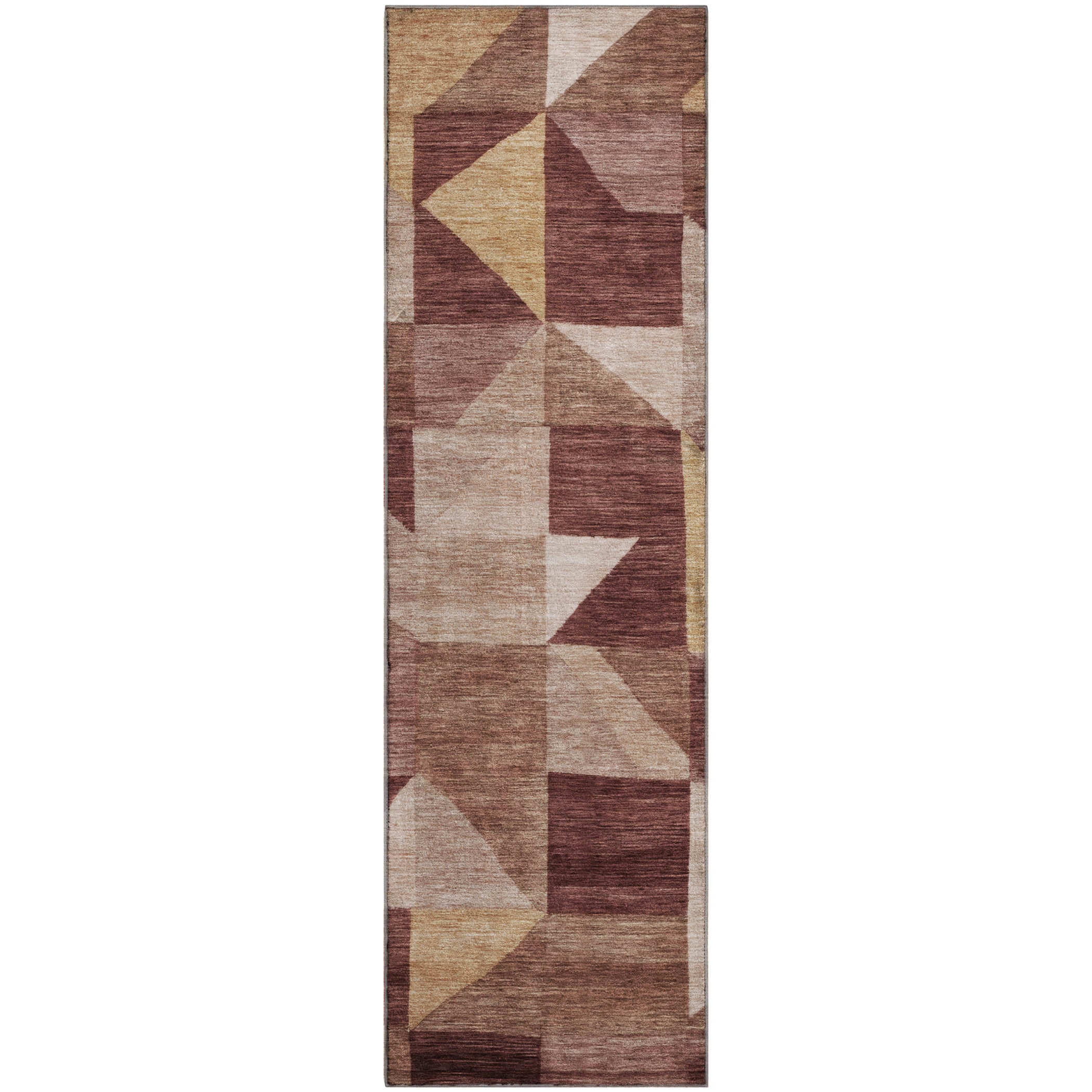Kathmandu Machine Washable Transitional Burgundy Red Rug 2'3" x 7'6" #shape_Runner