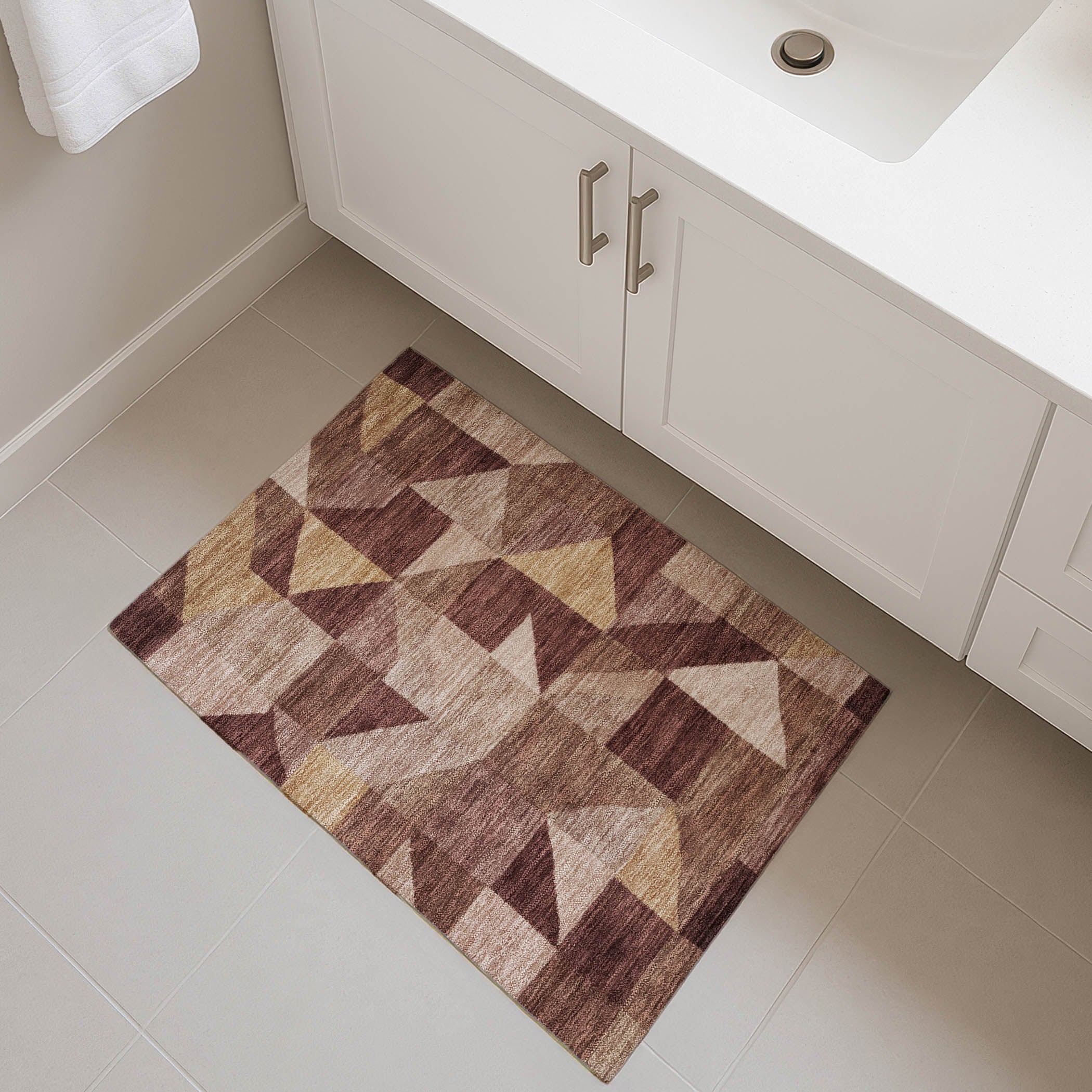 Kathmandu Machine Washable Transitional Burgundy Red Rug 1'8" x 2'6" #shape_Rectangle