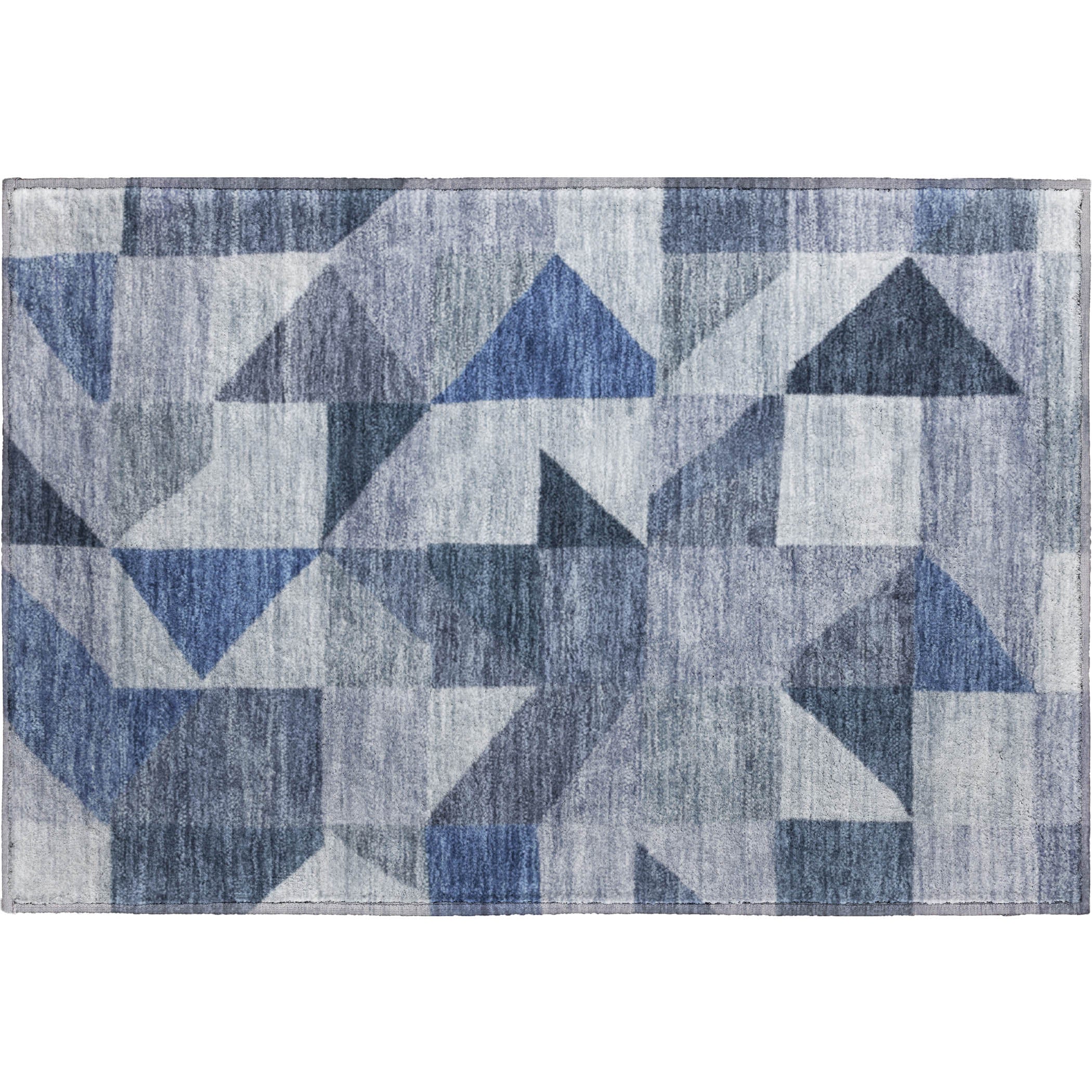 Kathmandu Machine Washable Transitional Denim Blue Rug 1'8" x 2'6" #shape_Rectangle