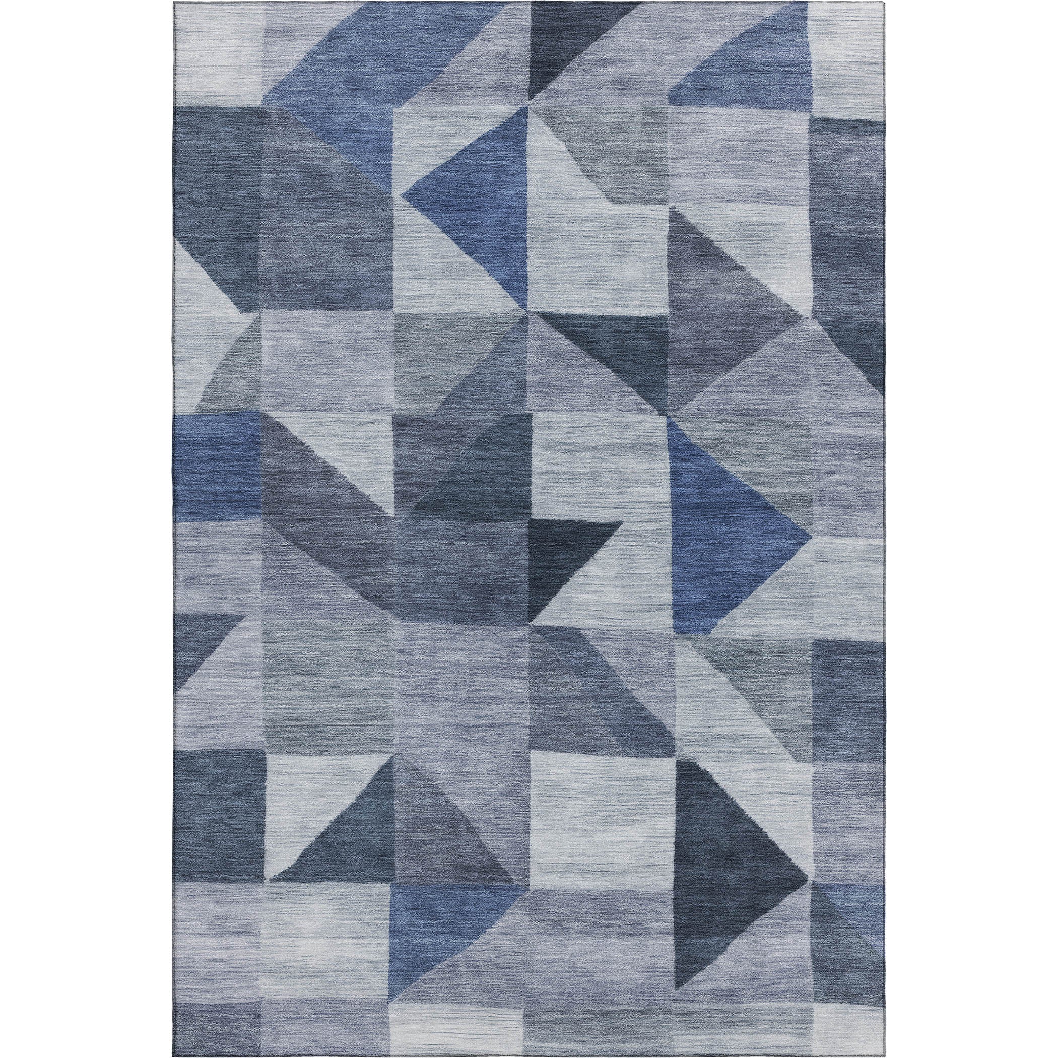 Kathmandu Machine Washable Transitional Denim Blue Rug 3' x 5' #shape_Rectangle