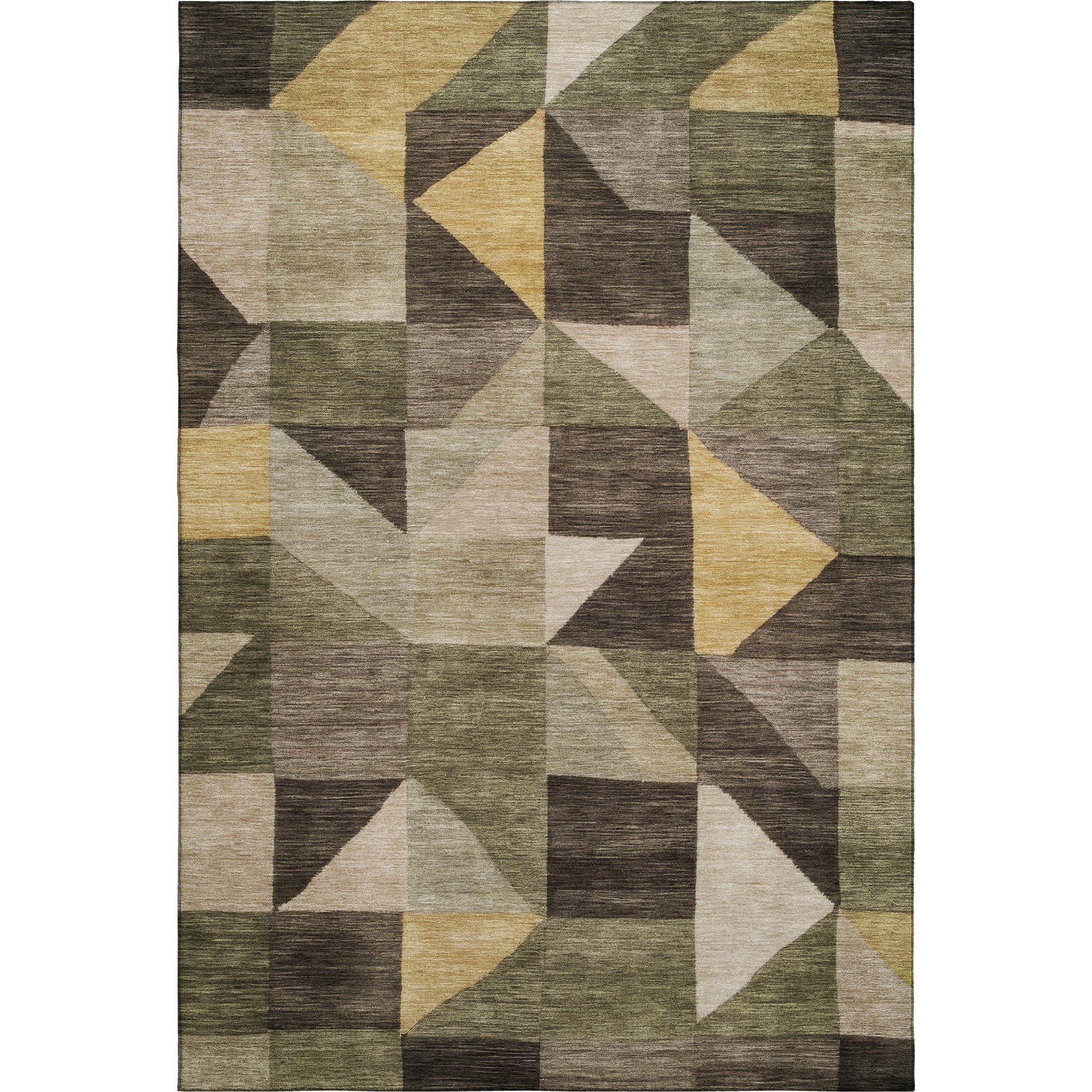 Kathmandu Machine Washable Transitional Fern Green Rug 3' x 5' #shape_Rectangle