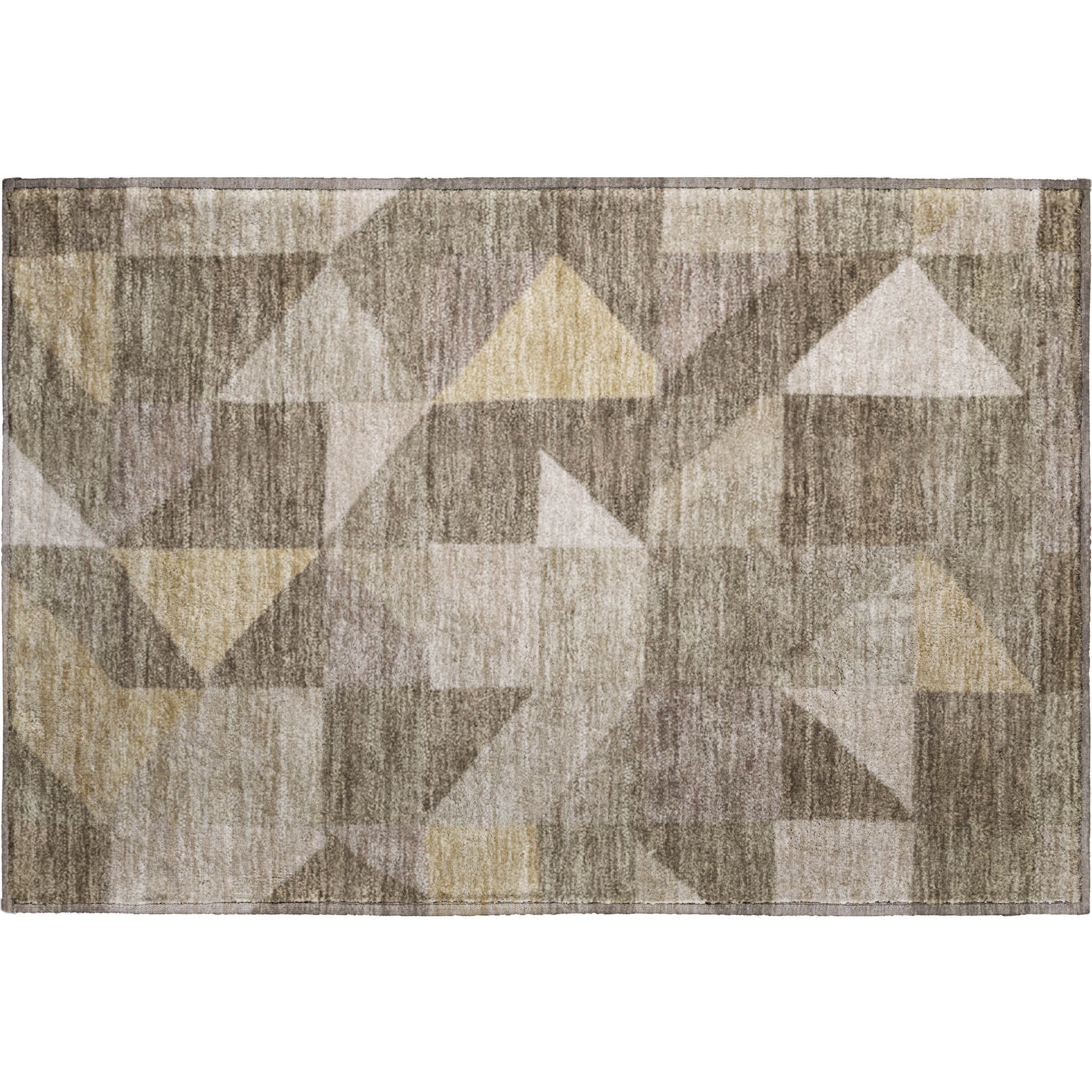 Kathmandu Machine Washable Transitional Khaki Brown Rug 1'8" x 2'6" #shape_Rectangle