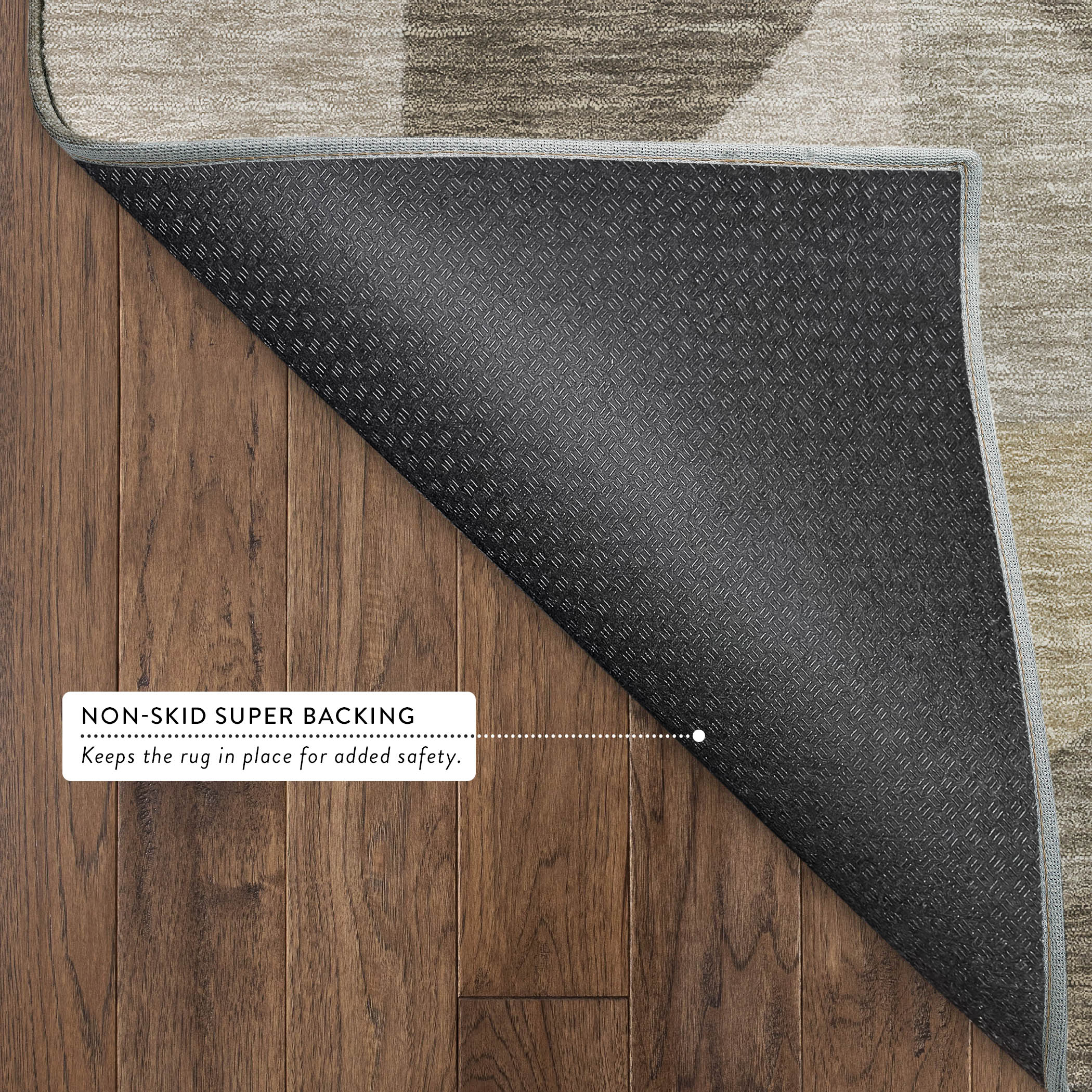 Kathmandu Machine Washable Transitional Khaki Brown Rug 1'8" x 2'6" #shape_Rectangle