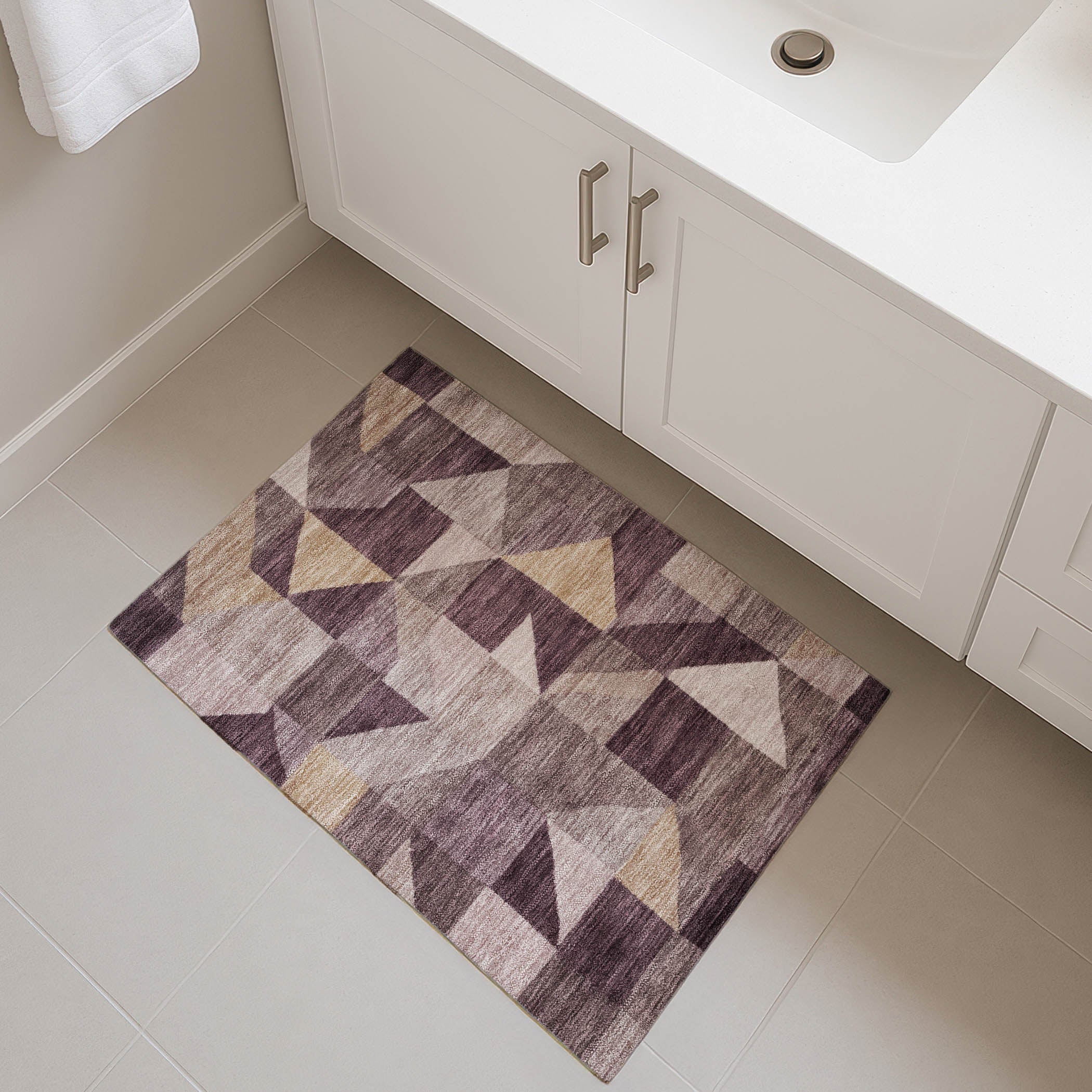 Kathmandu Machine Washable Transitional Plum Purple Rug 1'8" x 2'6" #shape_Rectangle