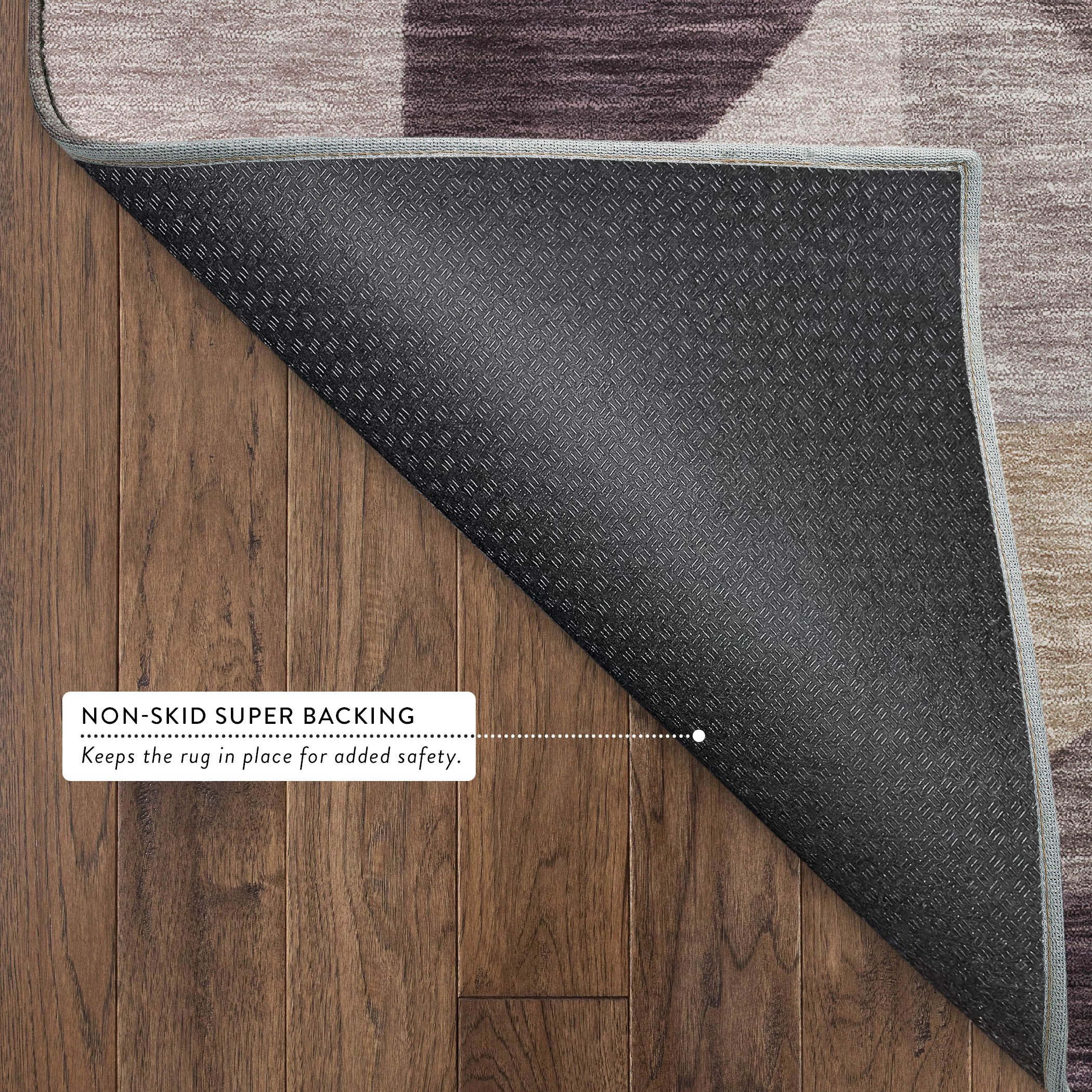 Kathmandu Machine Washable Transitional Plum Purple Rug 1'8" x 2'6" #shape_Rectangle