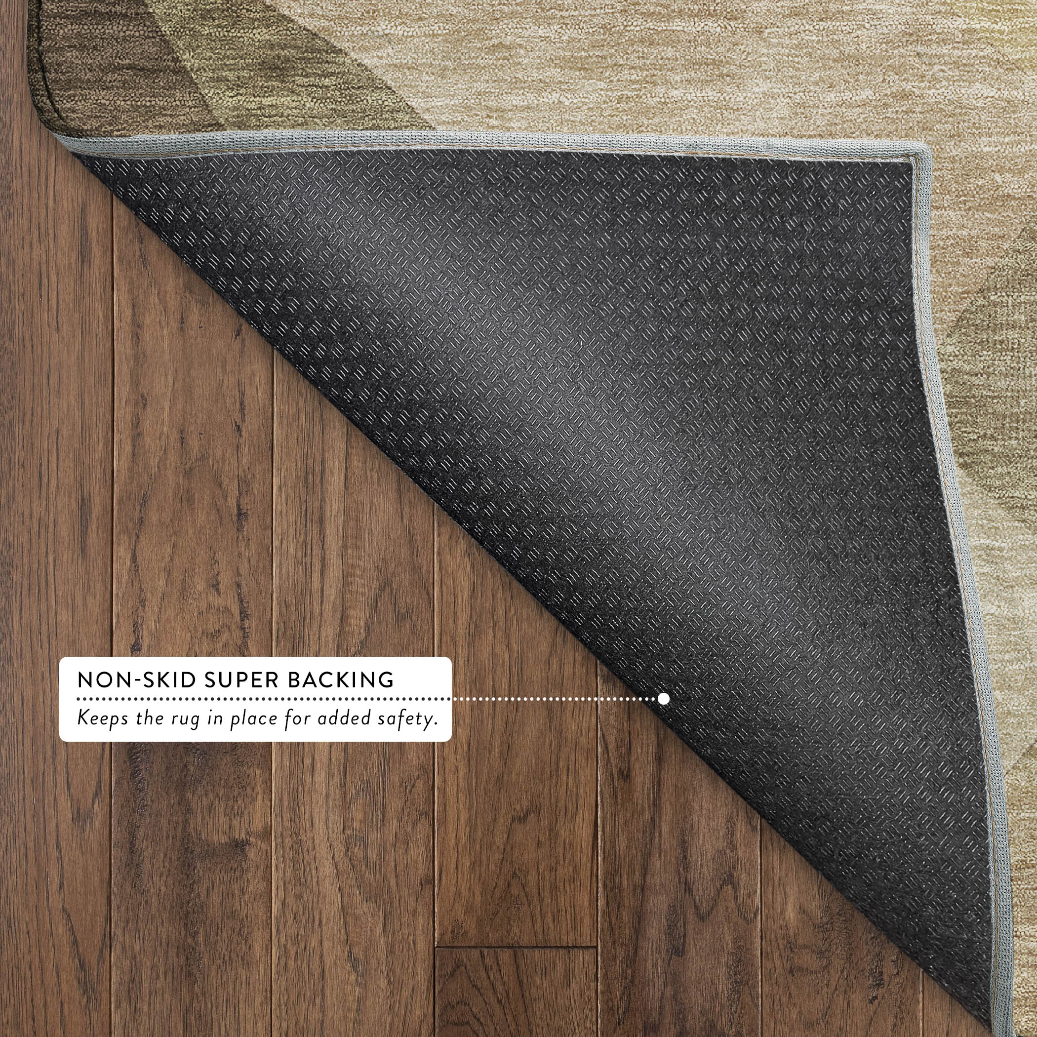 Lisbon Machine Washable Transitional Brown Rug 1'8" x 2'6" #shape_Rectangle