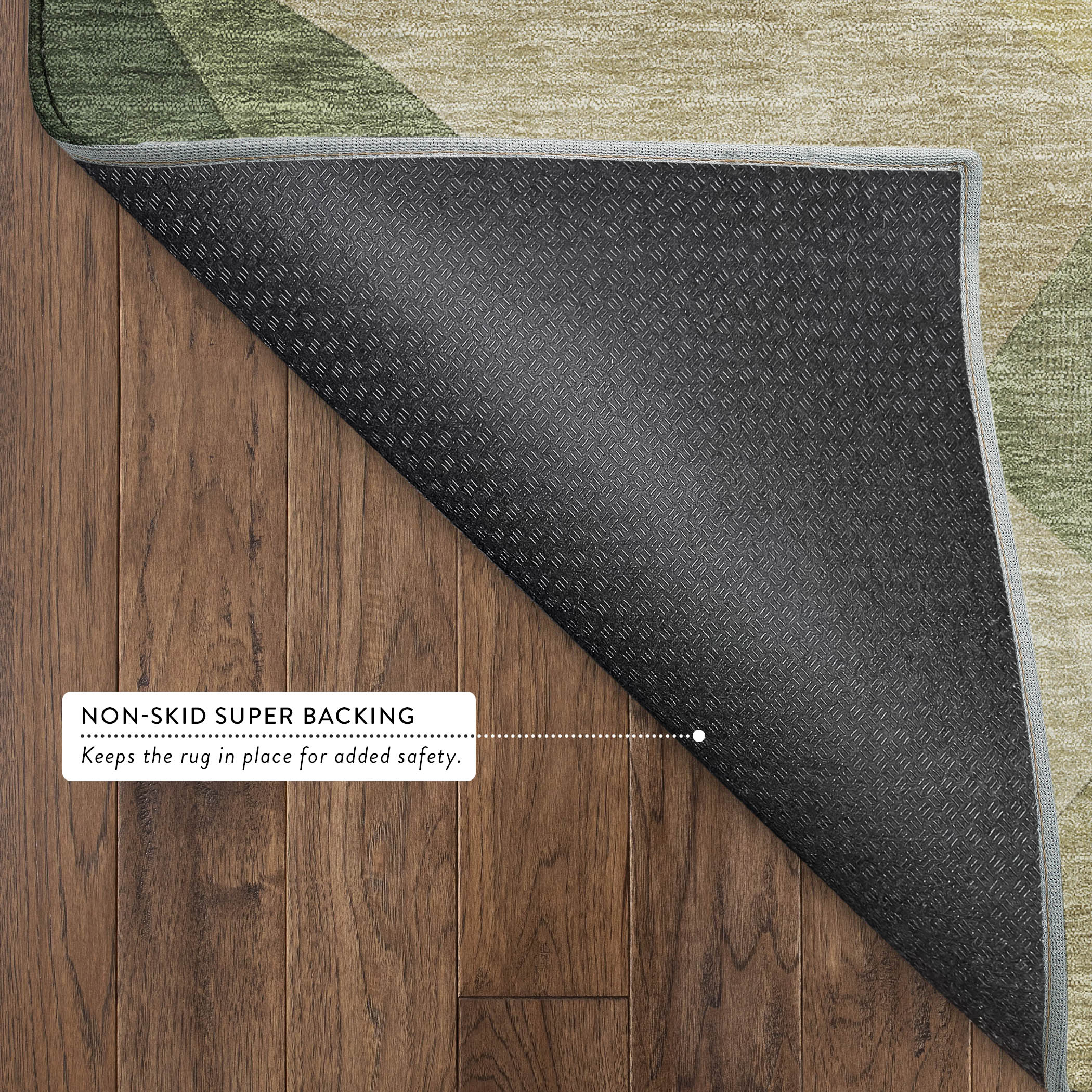 Lisbon Machine Washable Transitional Green Rug 1'8" x 2'6" #shape_Rectangle