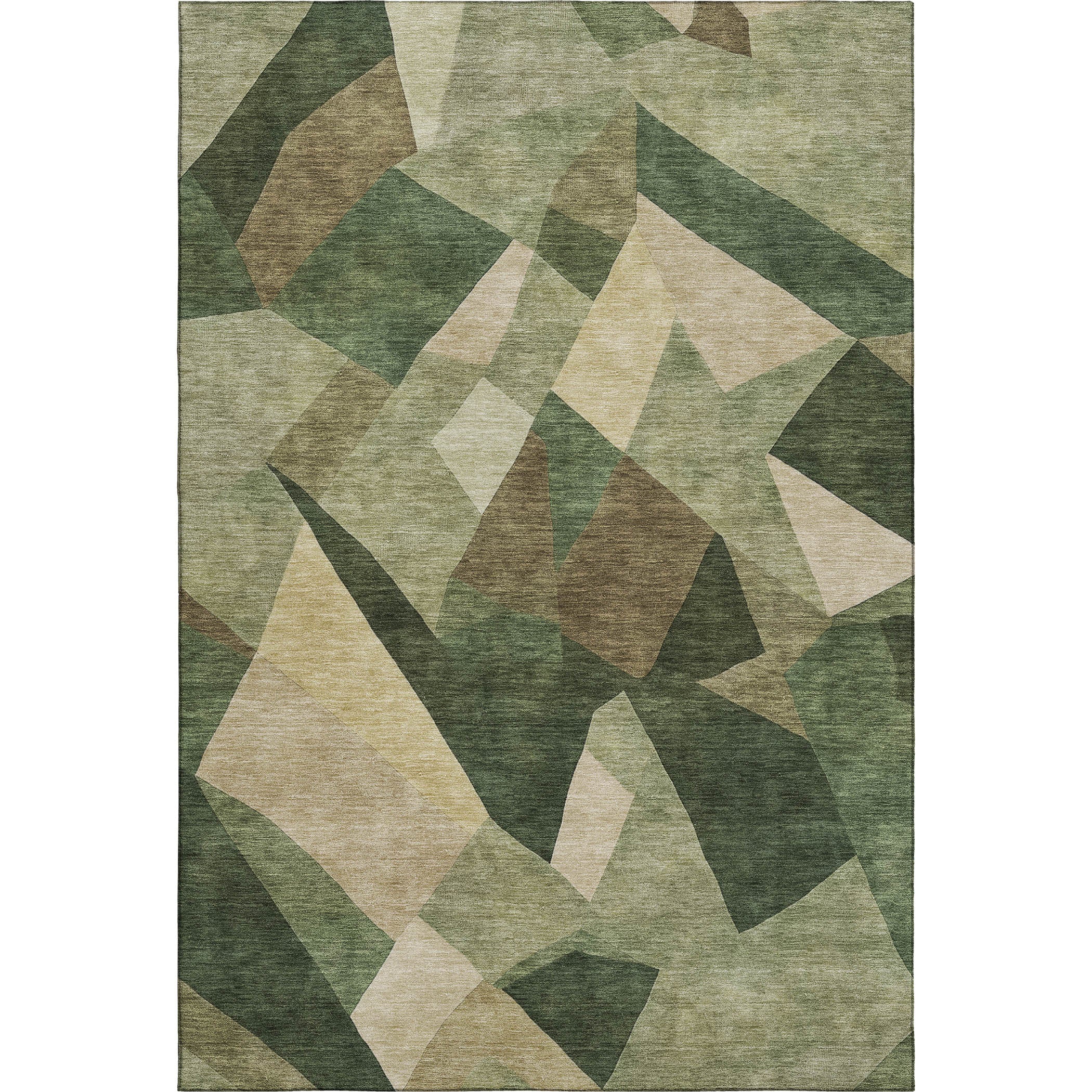 Lisbon Machine Washable Transitional Green Rug 3' x 5' #shape_Rectangle