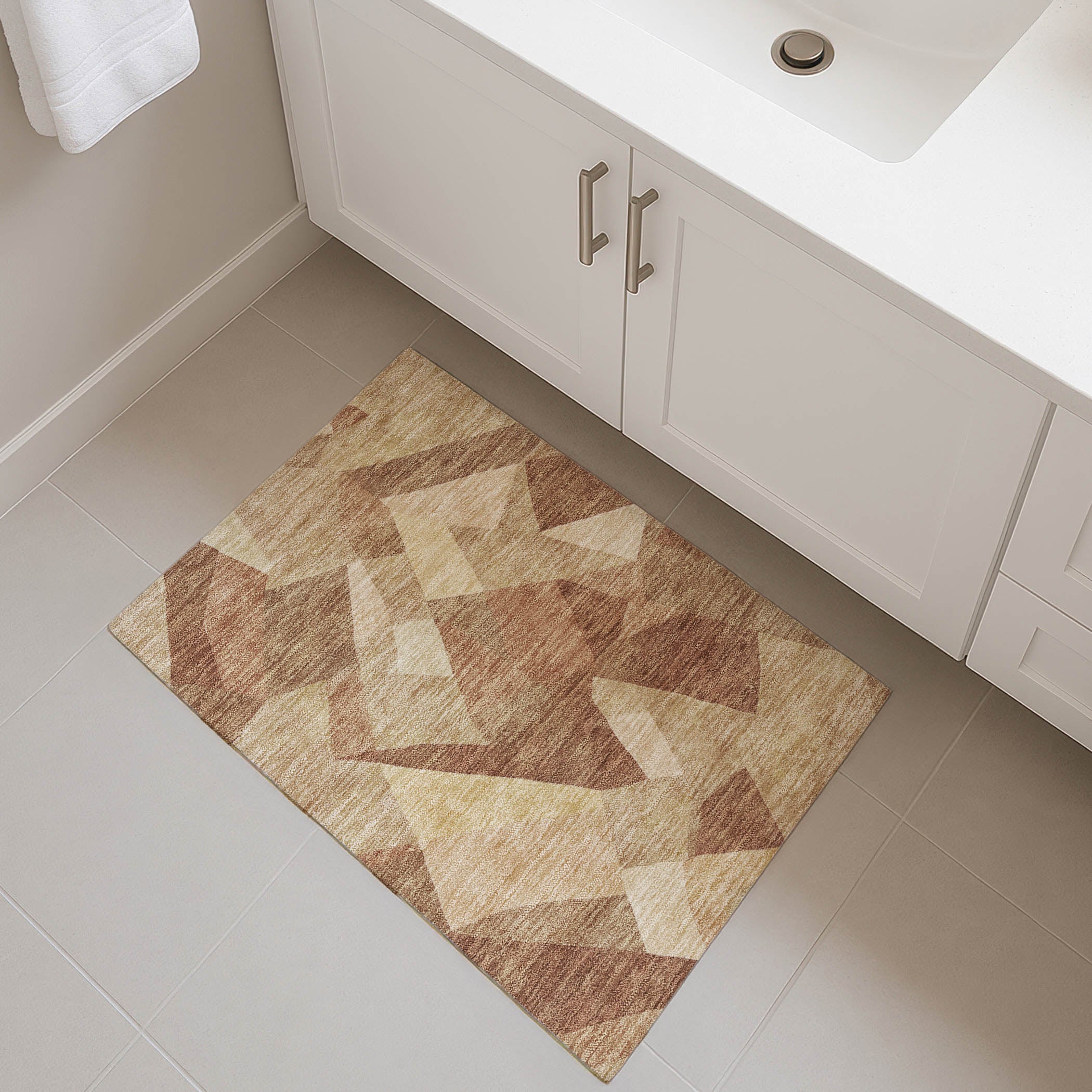 Lisbon Machine Washable Transitional Paprika Orange Rug 1'8" x 2'6" #shape_Rectangle