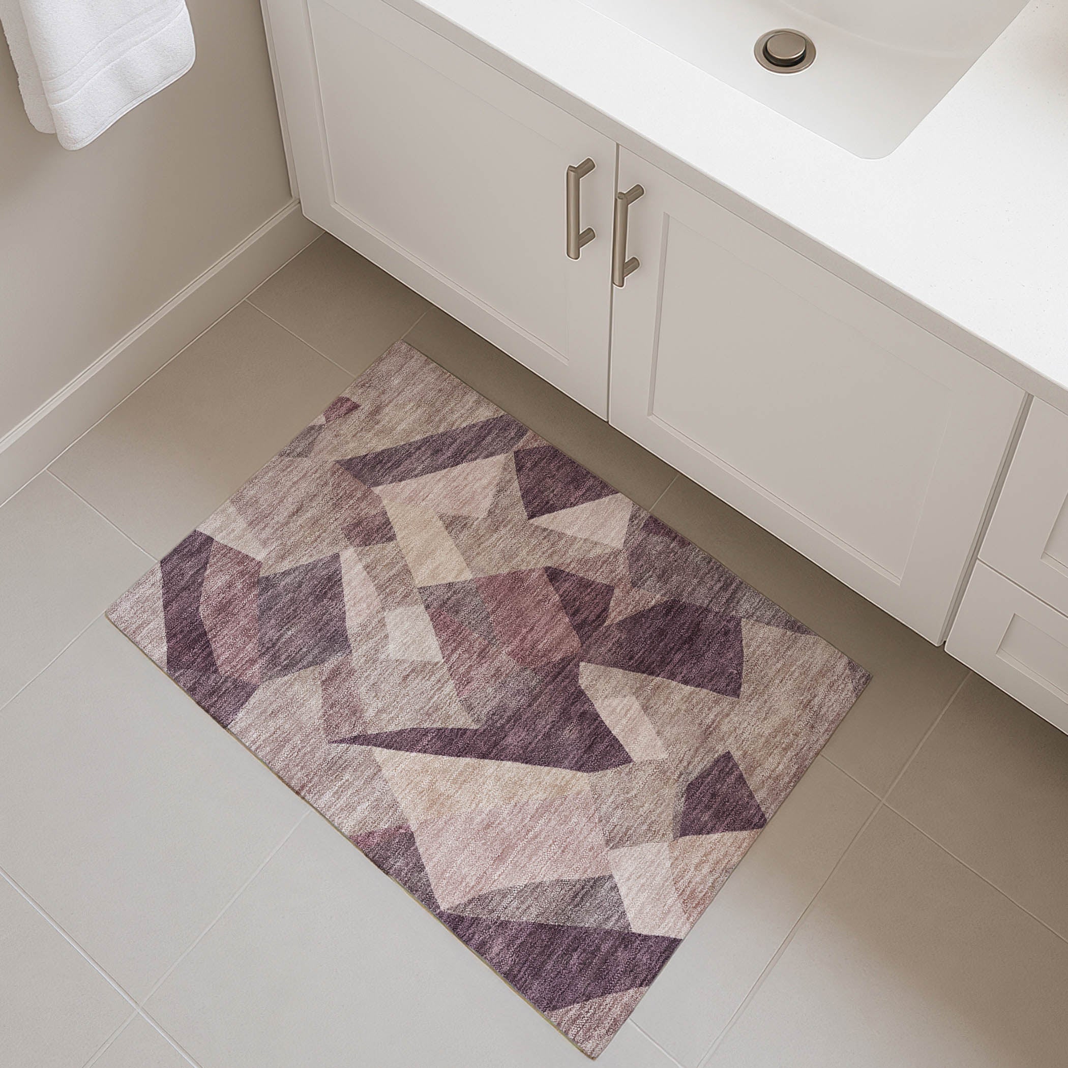 Lisbon Machine Washable Transitional Plum Purple Rug 1'8" x 2'6" #shape_Rectangle