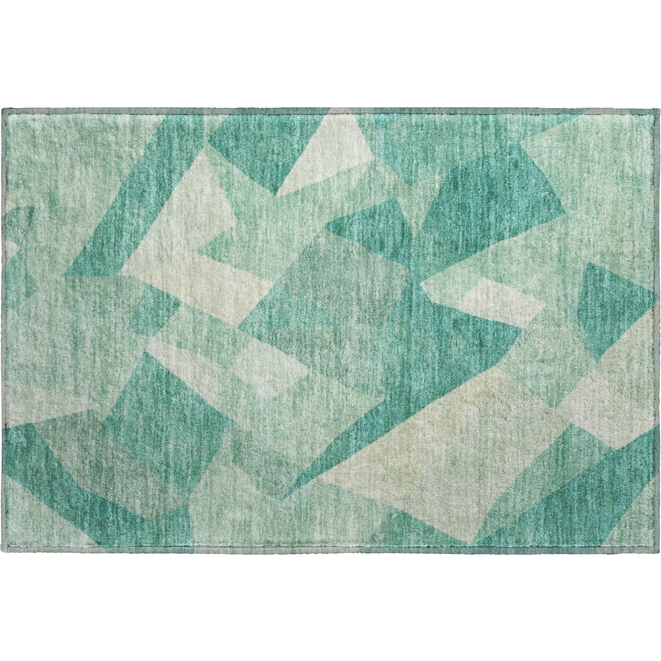 Lisbon Machine Washable Transitional Teal Rug 1'8" x 2'6" #shape_Rectangle